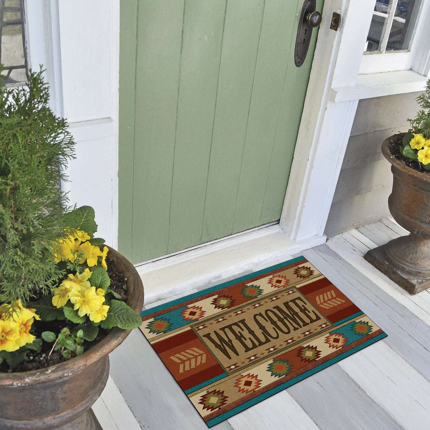 Counterart Southwest Welcome Indoor/Outdoor Entryway Floor Mat Manufactured in the USA 29.5" by 17.75"