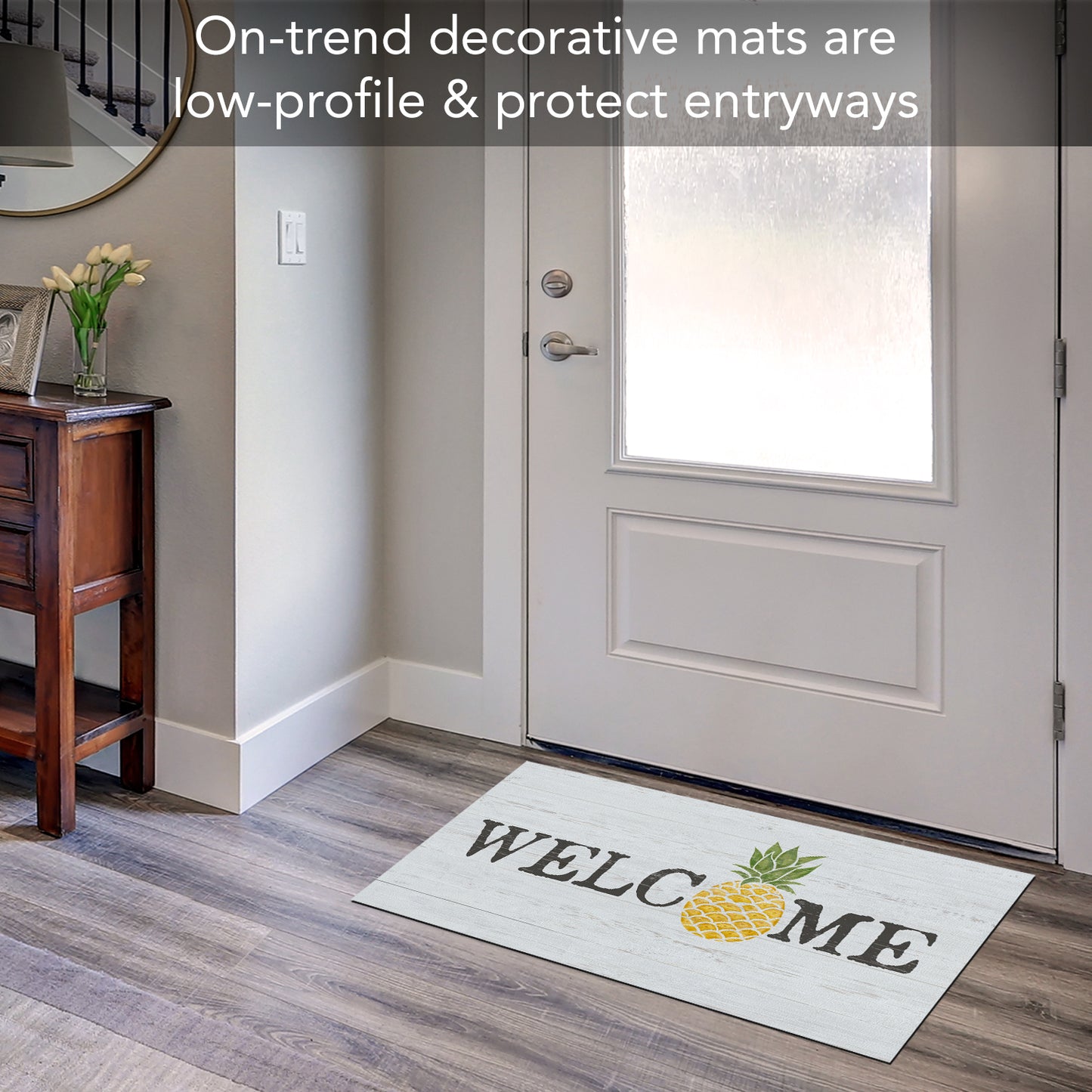 Counterart Welcome Pineapple Indoor/Outdoor Entryway Floor Mat Manufactured in the USA 29.5" by 17.75"