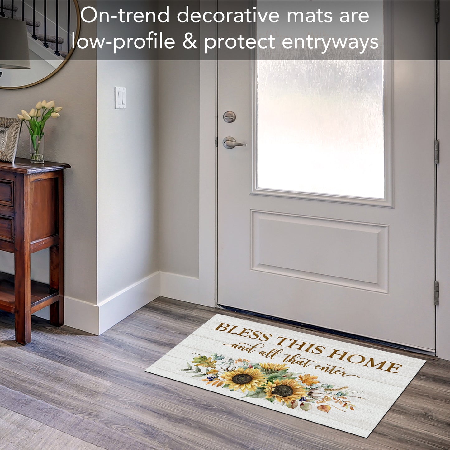 Counterart Bless This Home Fall Indoor/Outdoor Entryway Mat Made in the USA 29.5" by 17.75"