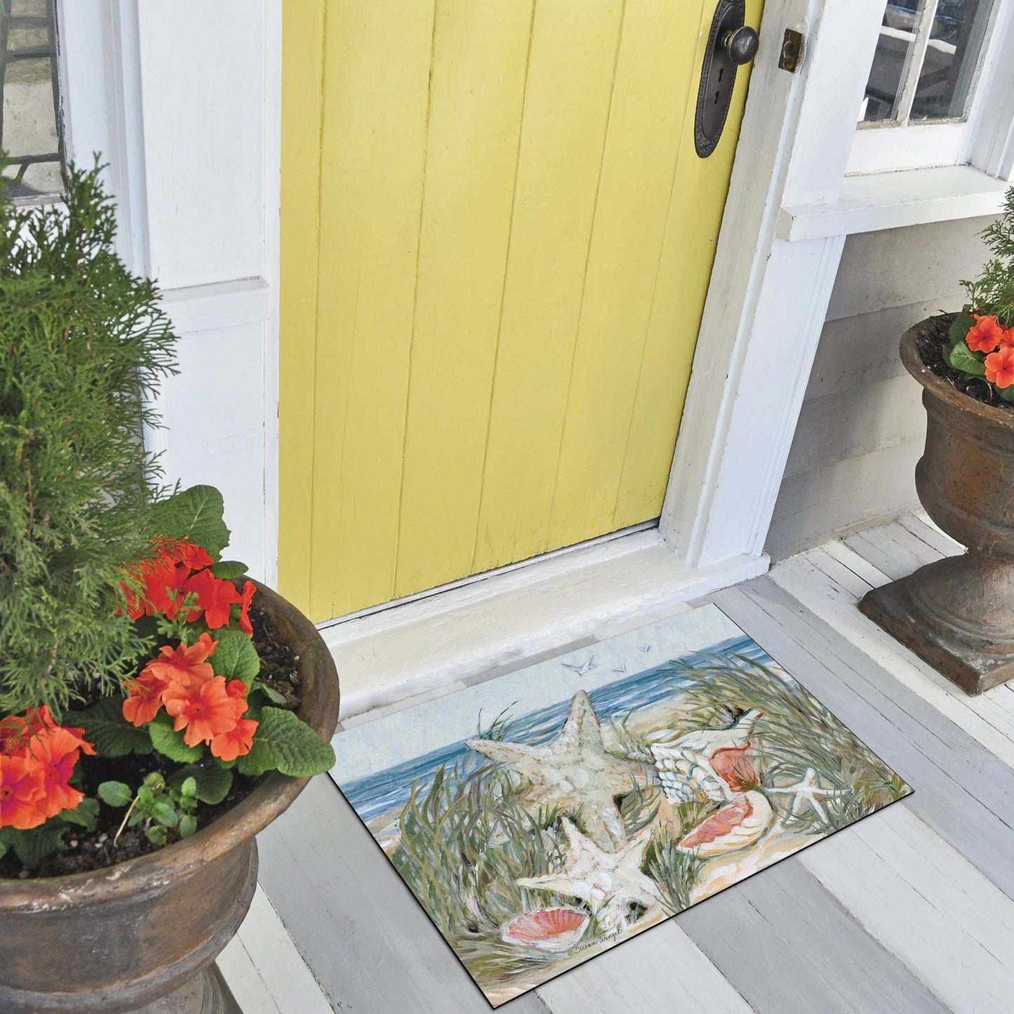 Counterart Coastal Shells Indoor/Outdoor Entryway Welcome Mat 29.5" x 17.75"