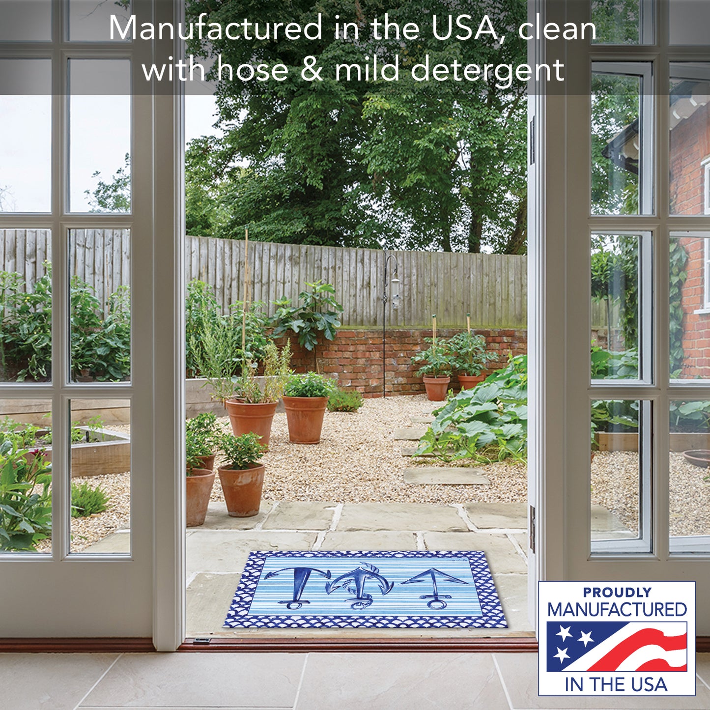 Counterart Anchors Away Indoor/Outdoor Entryway Floor Mat Manufactured in the USA 29.5" by 17.75"