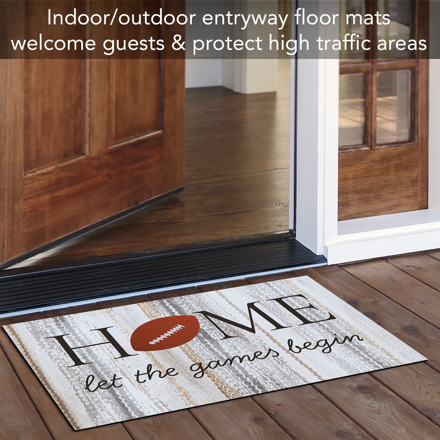 Counterart Football Season Indoor/Outdoor Entryway Floor Mat Manufactured in the USA 29.5" by 17.75"