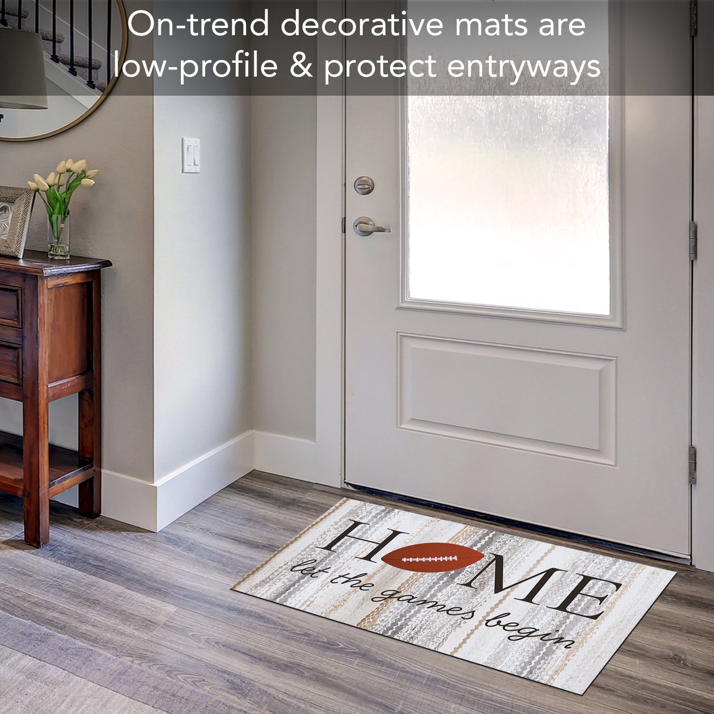 Counterart Football Season Indoor/Outdoor Entryway Floor Mat Manufactured in the USA 29.5" by 17.75"