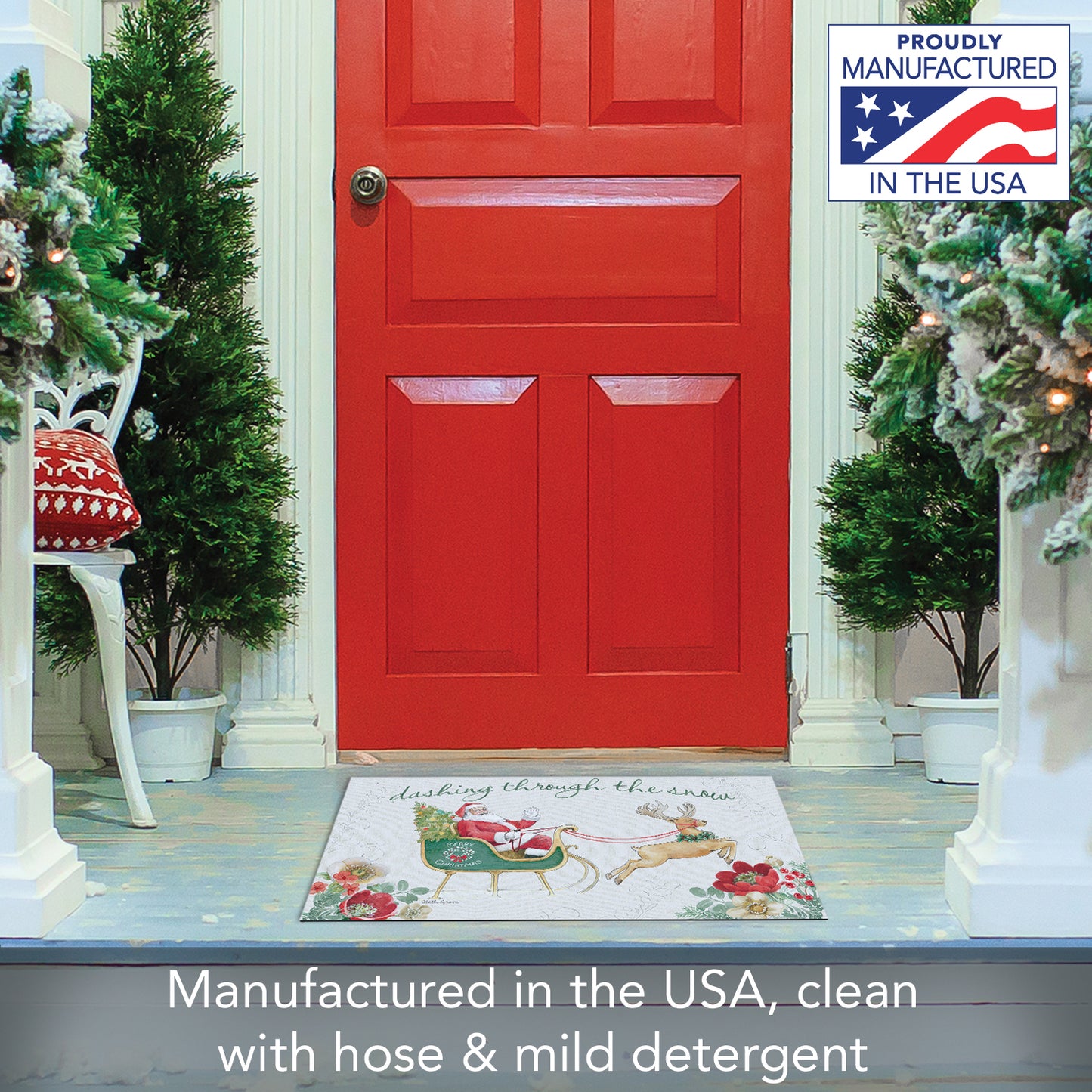 Counterart Holiday Tradition Indoor/Outdoor Entryway Floor Mat Manufactured in the USA 29.5" by 17.75"