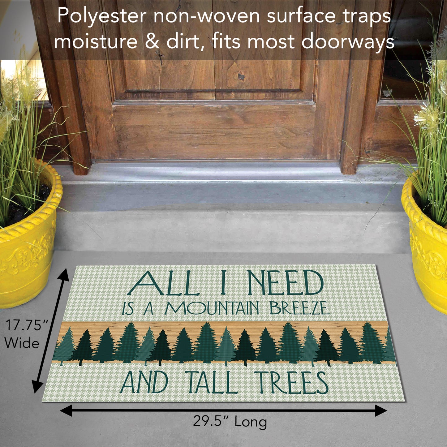 Counterart Mountain Breeze Welcome Indoor/Outdoor Entryway Floor Mat Manufactured in the USA 29.5" by 17.75"