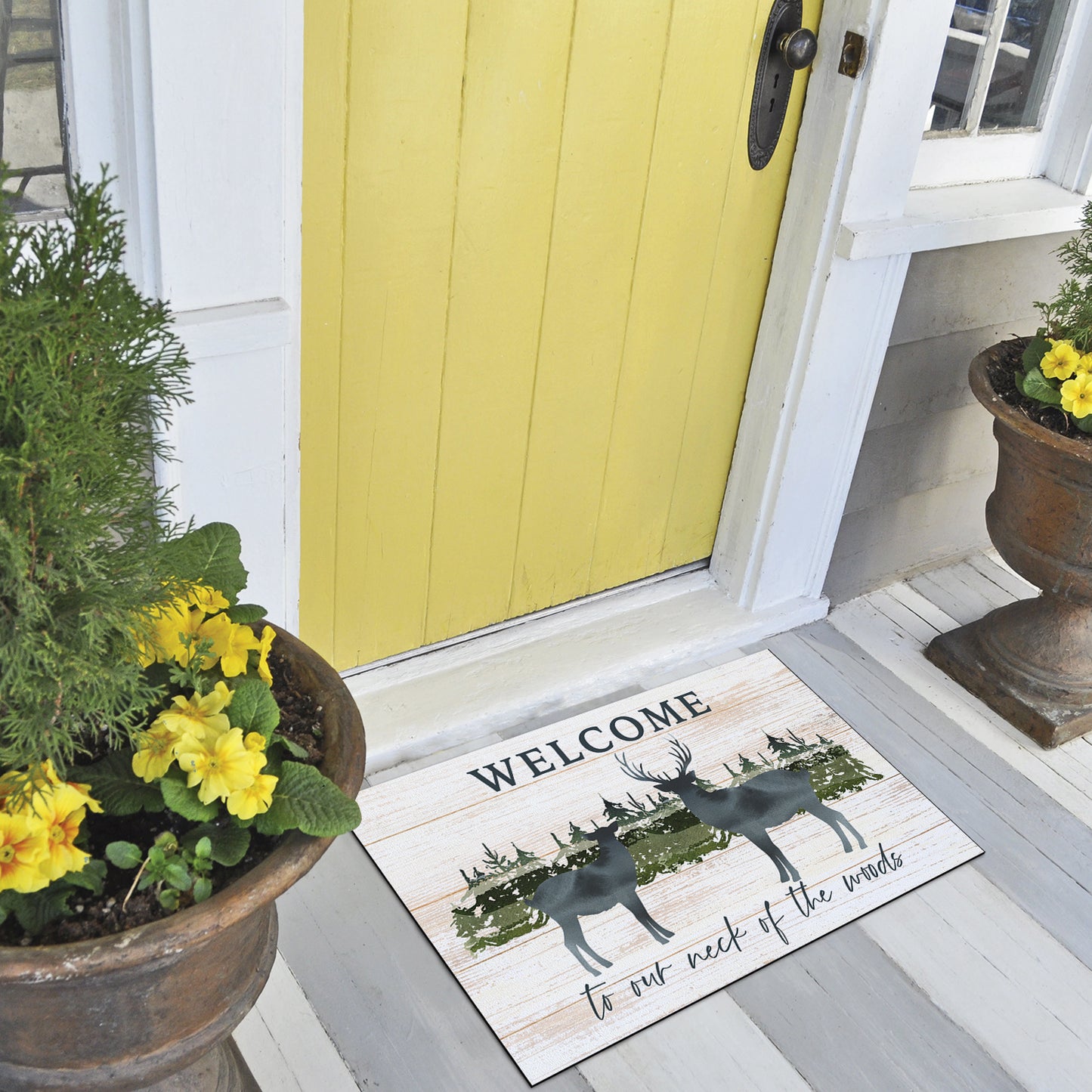 Counterart Our Neck of Woods Welcome Indoor/Outdoor Entryway Floor Mat Manufactured in the USA 29.5" by 17.75"