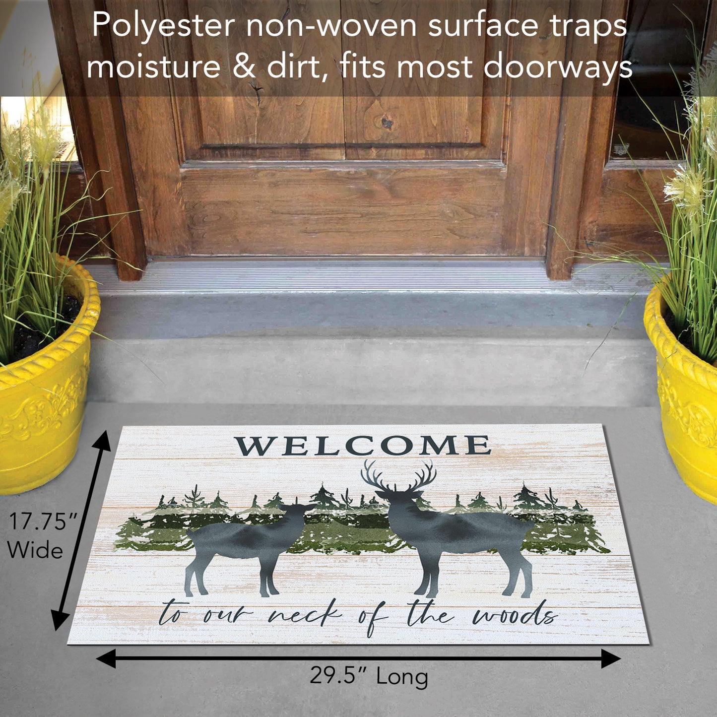 Counterart Our Neck of Woods Welcome Indoor/Outdoor Entryway Floor Mat Manufactured in the USA 29.5" by 17.75"