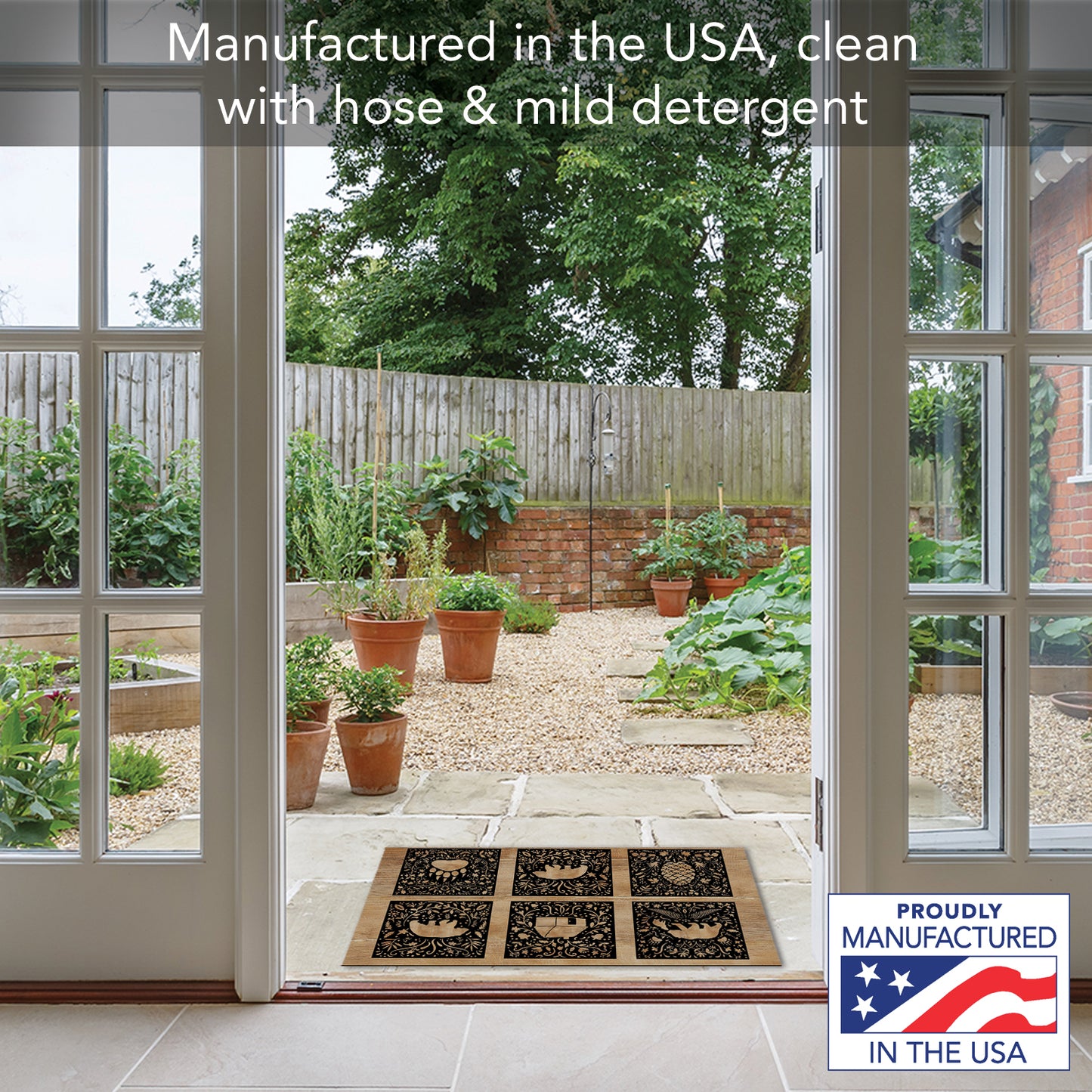 Counterart Crafted Cabin Welcome Indoor/Outdoor Entryway Floor Mat Manufactured in the USA 29.5" by 17.75"