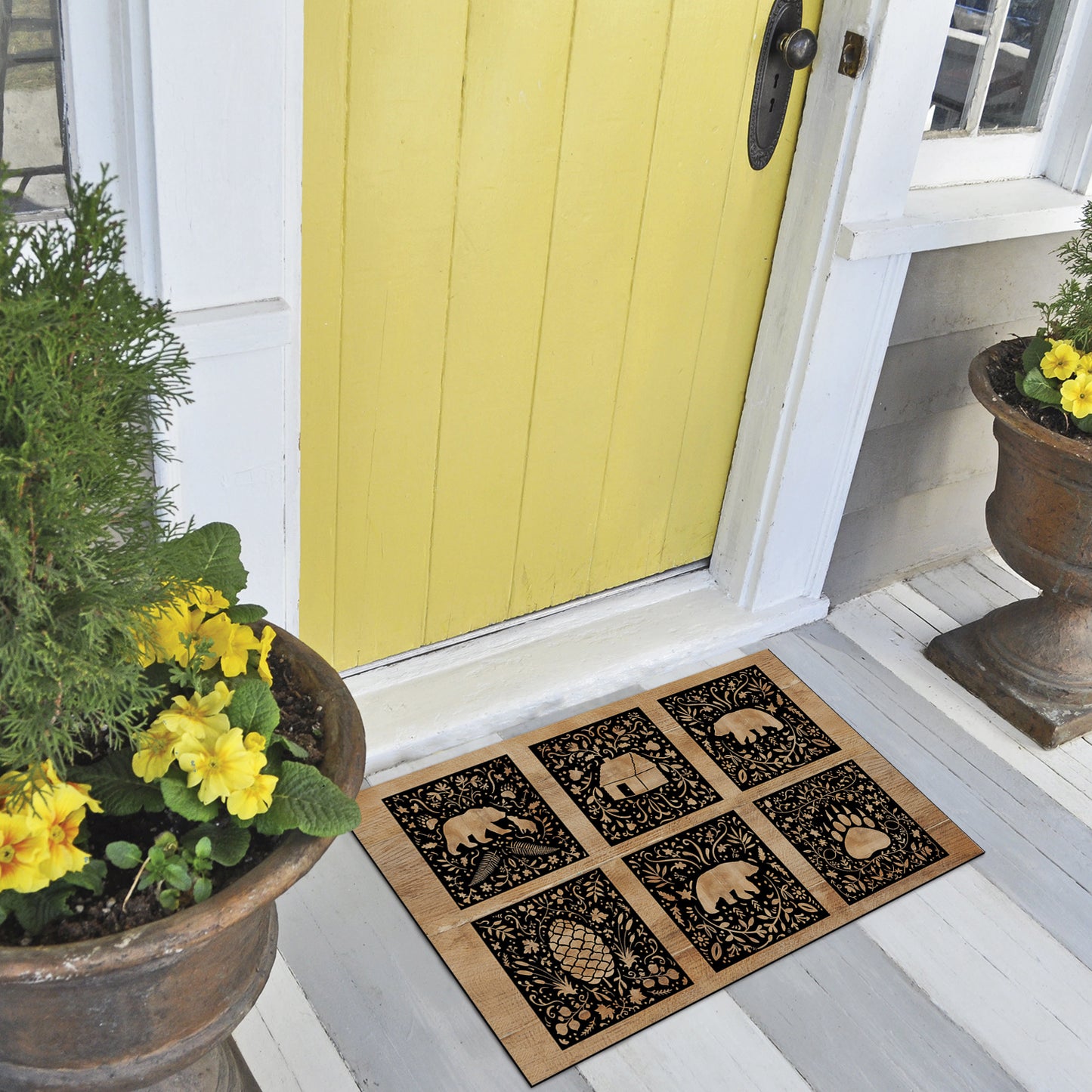 Counterart Crafted Cabin Welcome Indoor/Outdoor Entryway Floor Mat Manufactured in the USA 29.5" by 17.75"