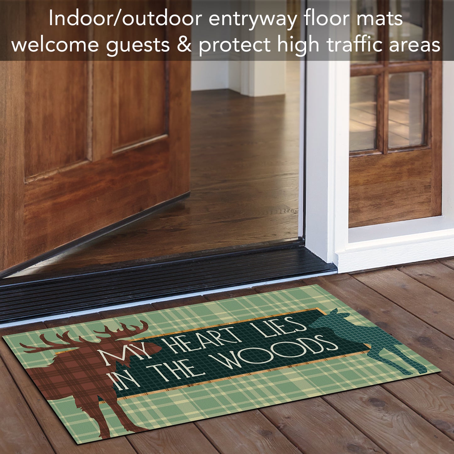 Counterart Cabin in the Woods Indoor/Outdoor Entryway Floor Mat Manufactured in the USA 29.5" by 17.75"