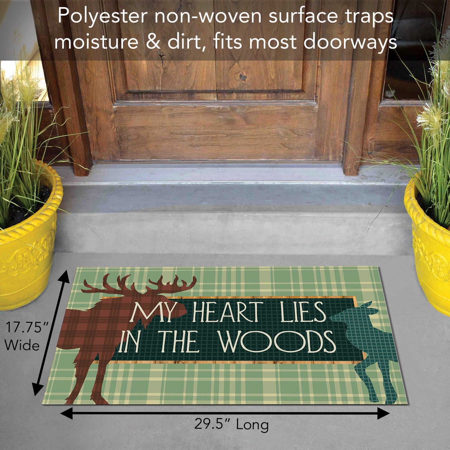 Counterart Cabin in the Woods Indoor/Outdoor Entryway Floor Mat Manufactured in the USA 29.5" by 17.75"