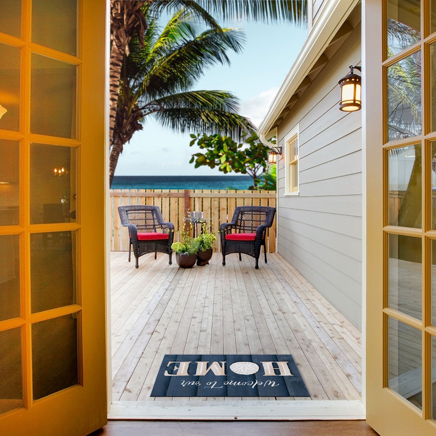 Coastal Home Indoor/Outdoor Entryway Floor Mat Manufactured in the USA 29.5" by 17.75"