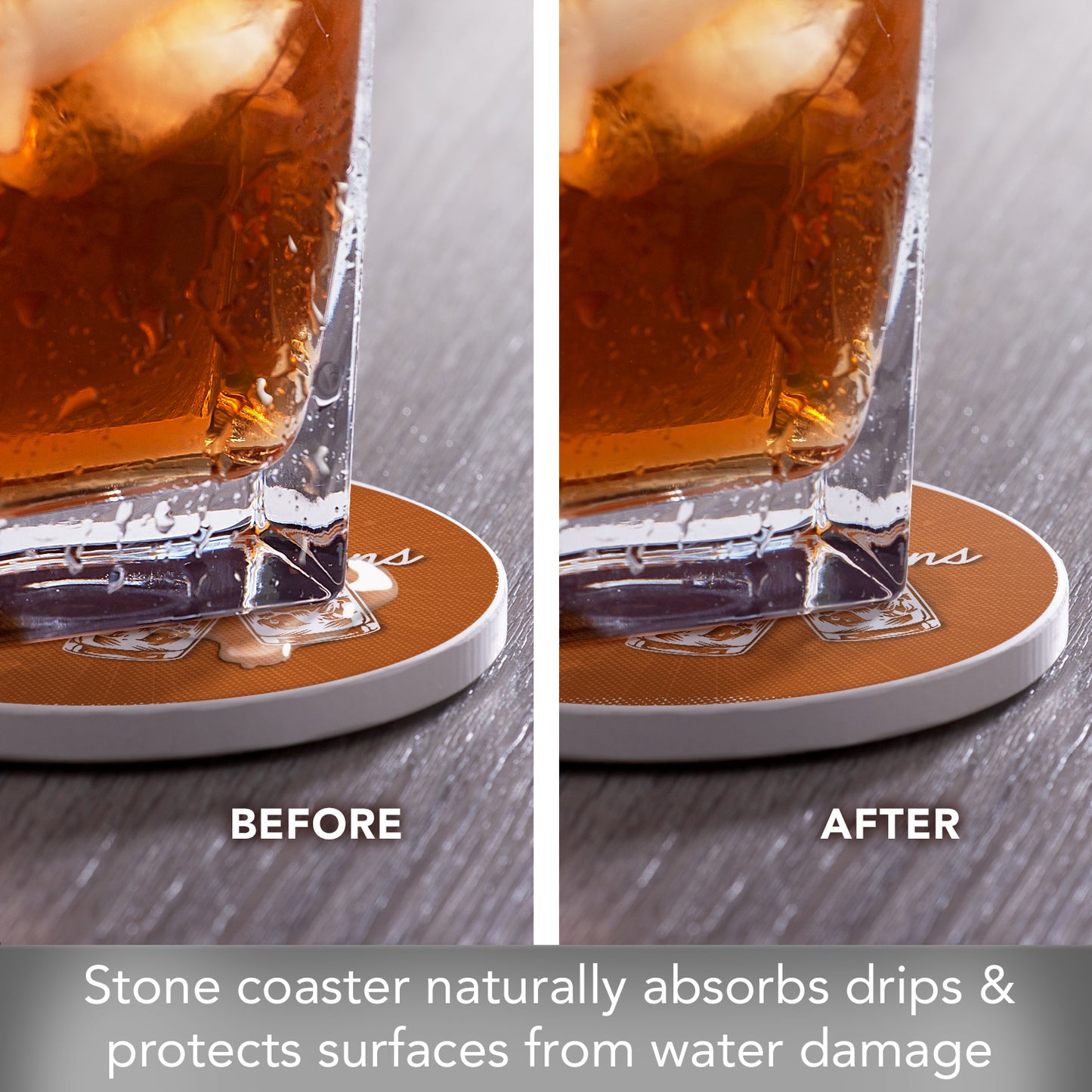Thirstystone Bad Decisions Single Round Absorbent Stone Coaster with Protective Cork Backing Manufactured in The USA 4" Diameter