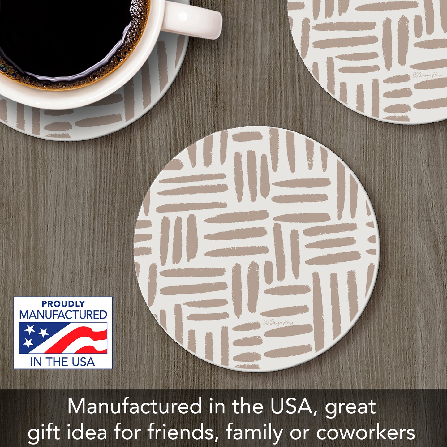 Thirstystone Mocha Madness Round Absorbent Stone Coaster with Protective Cork Backing Manufactured in The USA 4" Diameter