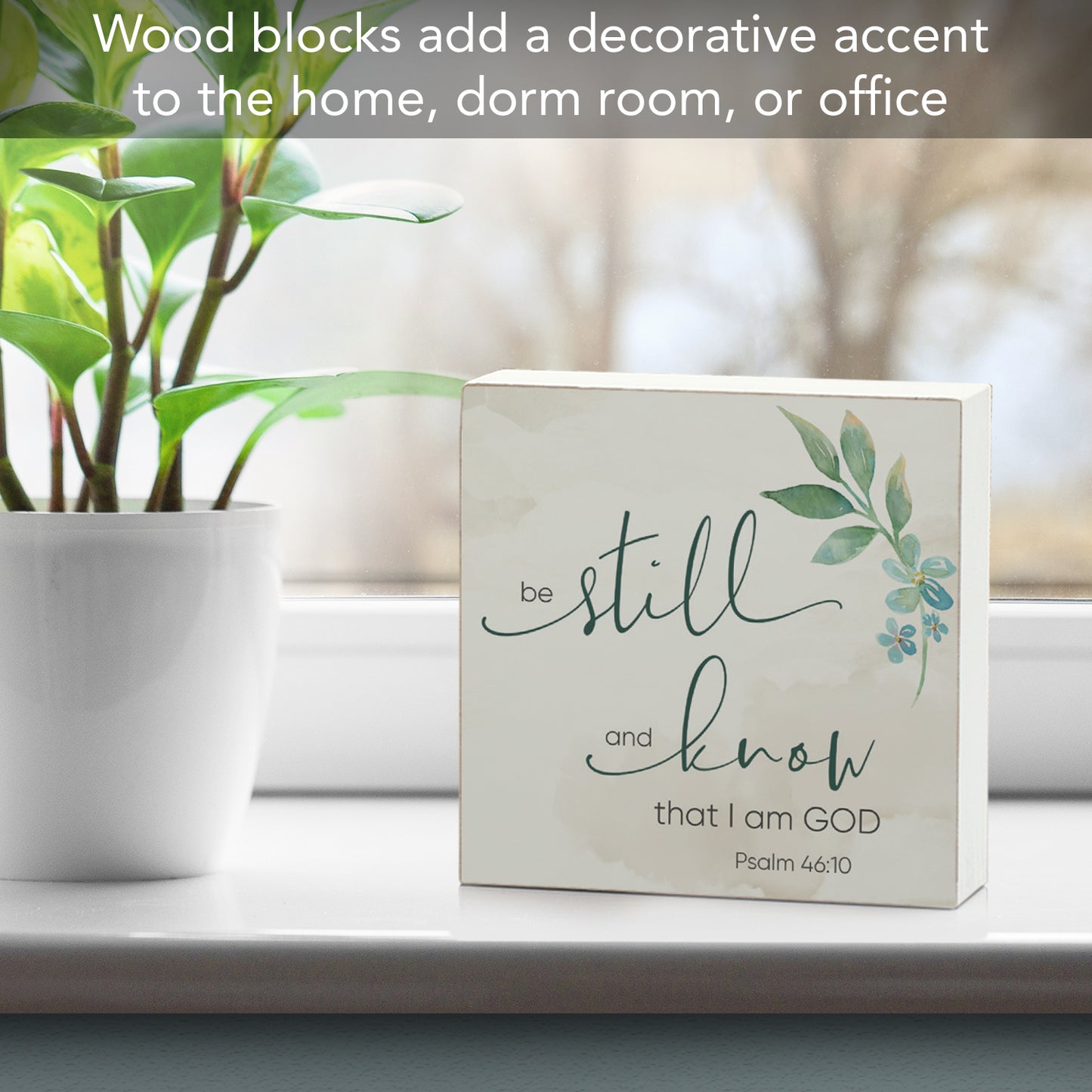 CounterArt Be Still and Know Decorative Faith Driven Wooden Home Accent Sign for Mantle or Shelf Made in the USA