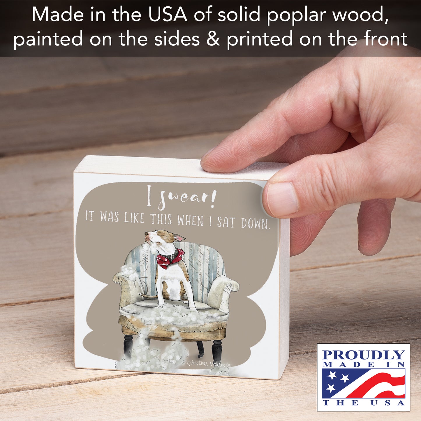 CounterArt Like This Freestanding Solid Wood Block Sign Made in the USA 3.75” Square Decorative Accent for Home or Office