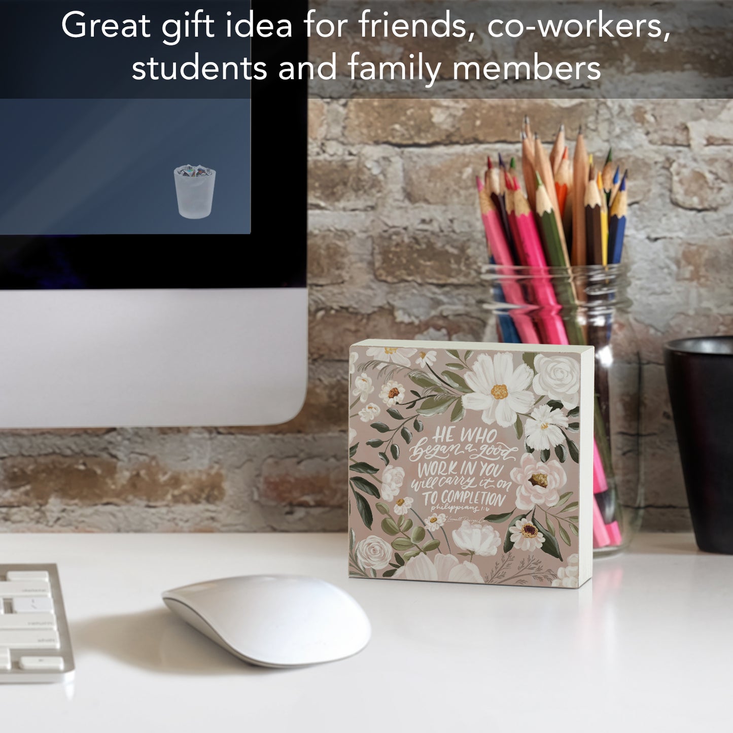 Good Work Decorative Faith Driven Wooden Home Accent Sign 3.75" Square Made in the USA