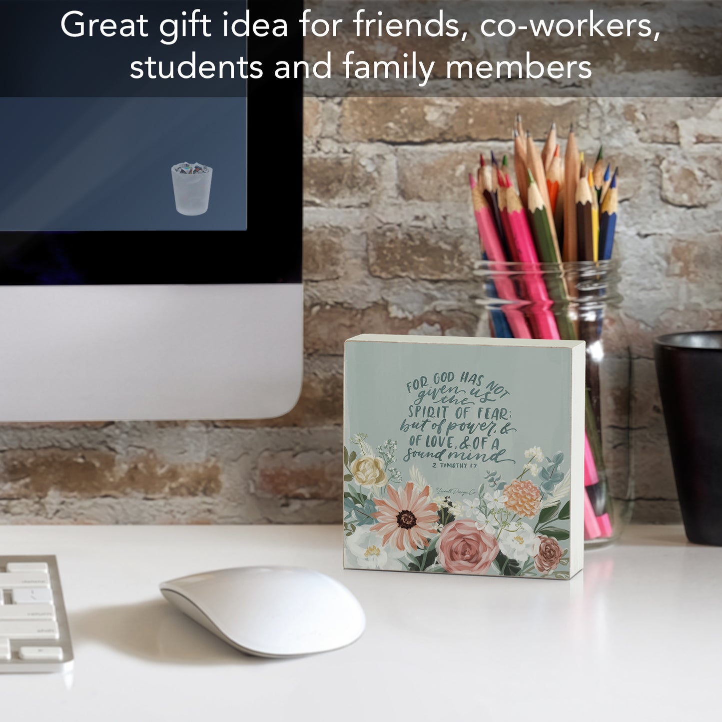 Spirit Decorative Faith Driven Wooden Home Accent Sign 3.75" Square Made in the USA