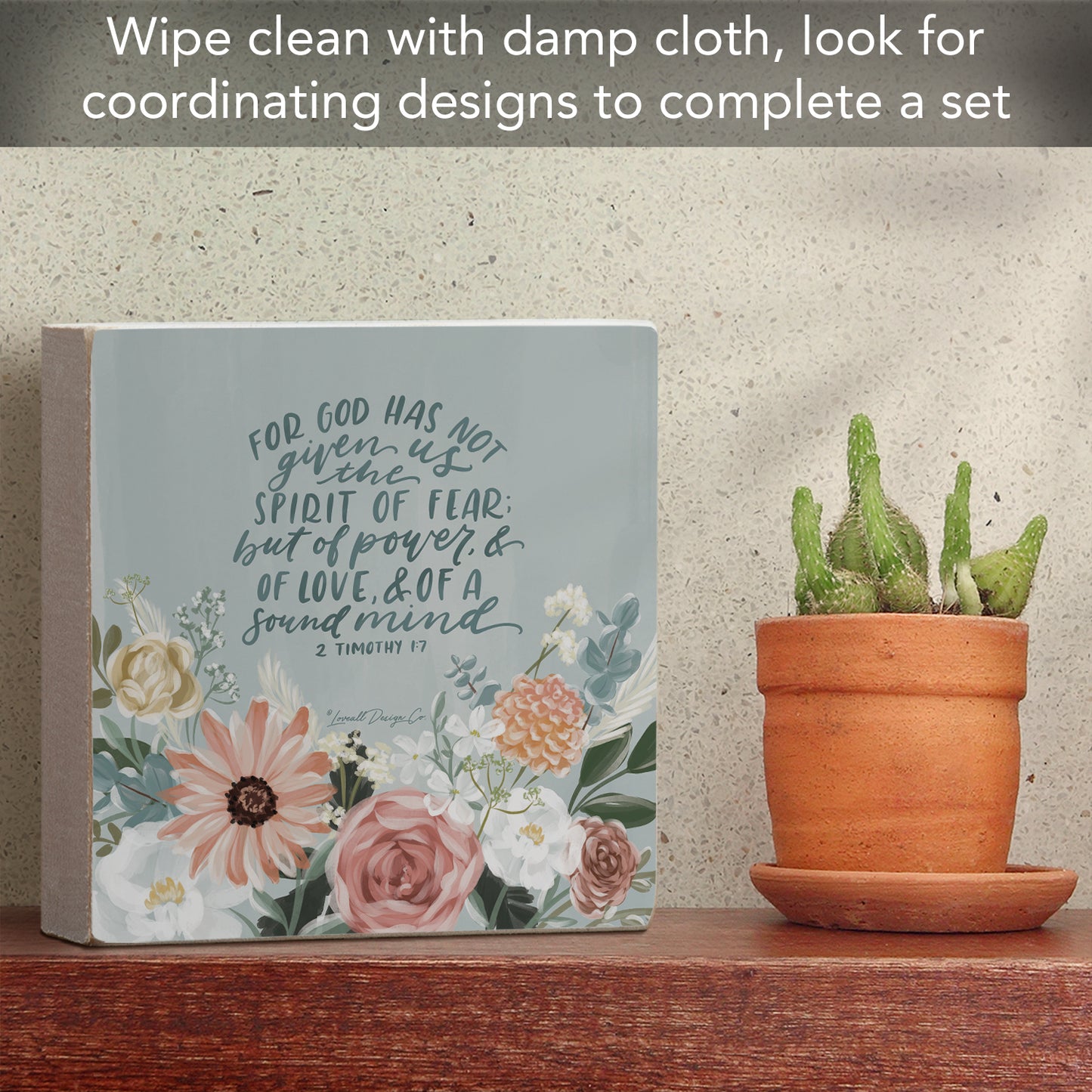 Spirit Decorative Faith Driven Wooden Home Accent Sign 3.75" Square Made in the USA