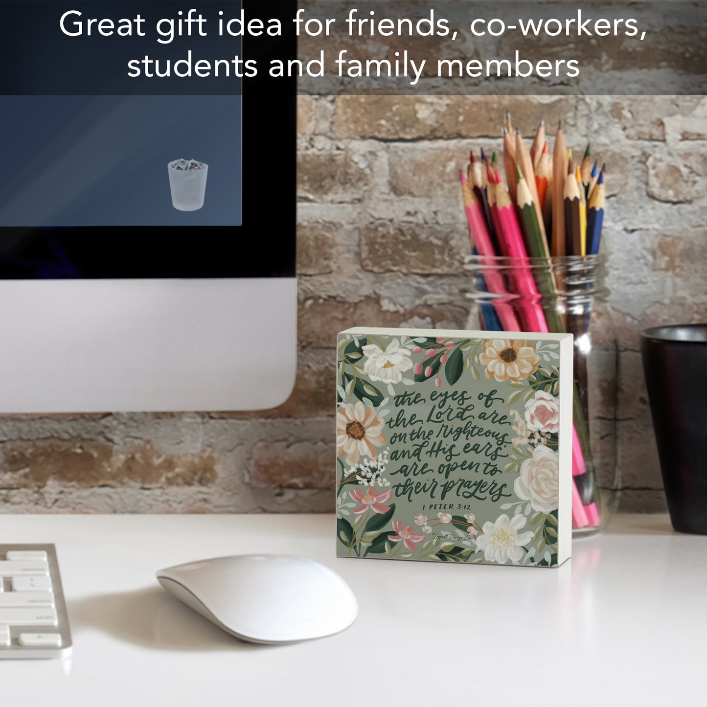 Righteous Decorative Faith Driven Wooden Home Accent Sign 3.75" Square Made in the USA