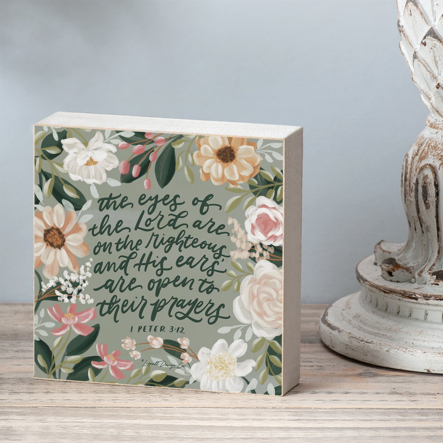 Righteous Decorative Faith Driven Wooden Home Accent Sign 3.75" Square Made in the USA