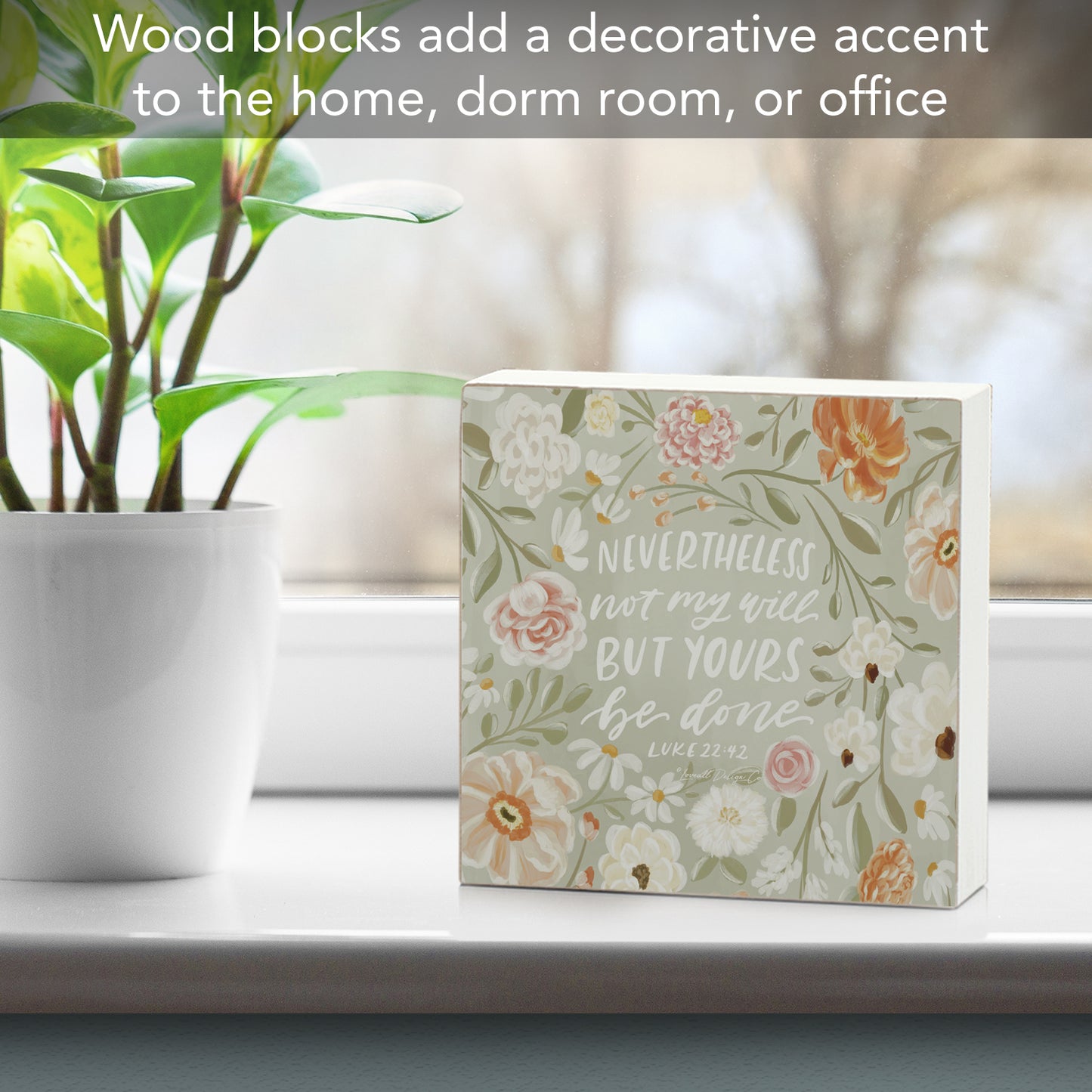 Nevertheless Decorative Faith Driven Wooden Home Accent Sign 3.75" Square Made in the USA