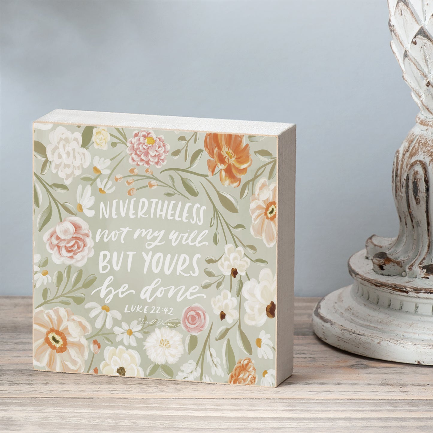 Nevertheless Decorative Faith Driven Wooden Home Accent Sign 3.75" Square Made in the USA