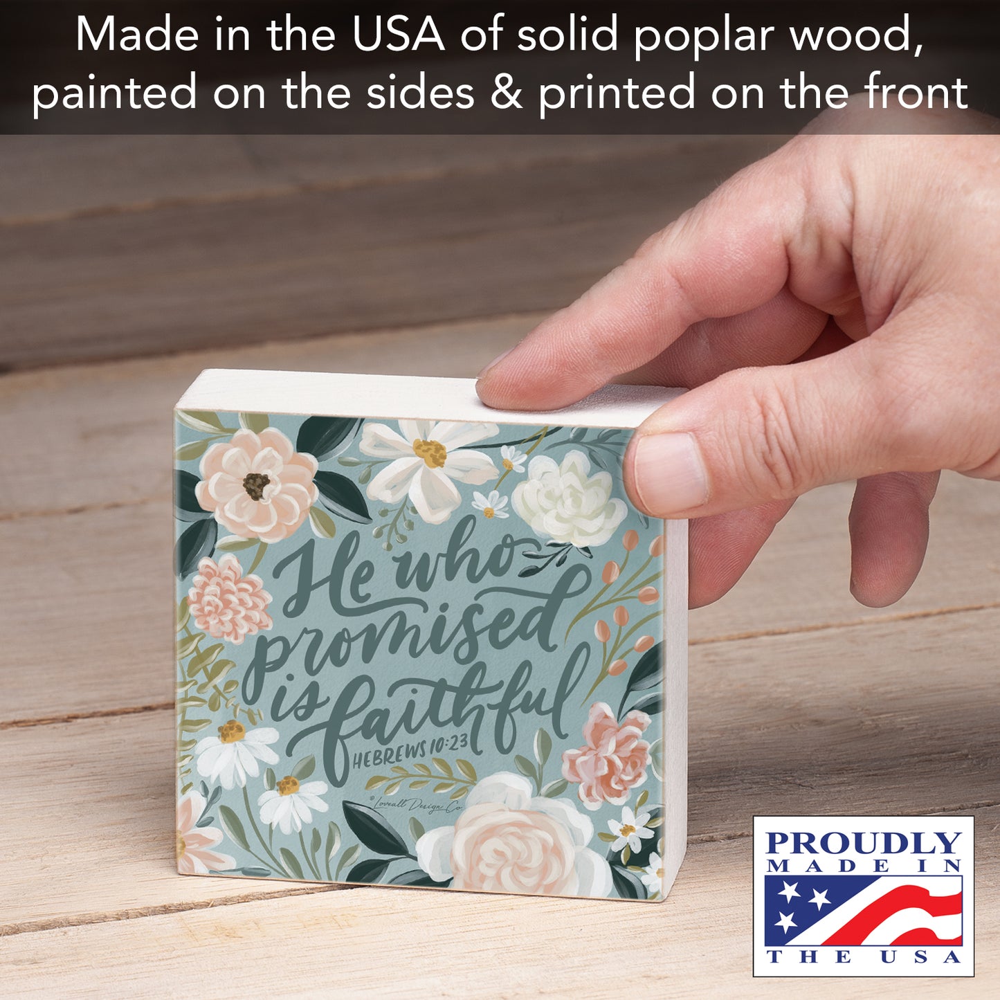CounterArt Faith Driven Decorative Wooden Home Accent Sign for Desk Mantle or Shelf Made in the USA (Faithful)