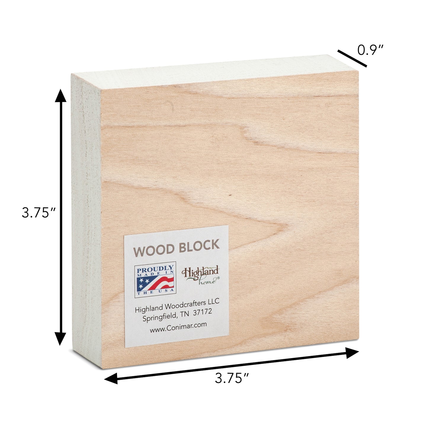 Heifer Artistic Freestanding Solid Wood Block Sign Made in the USA 3.75” Square