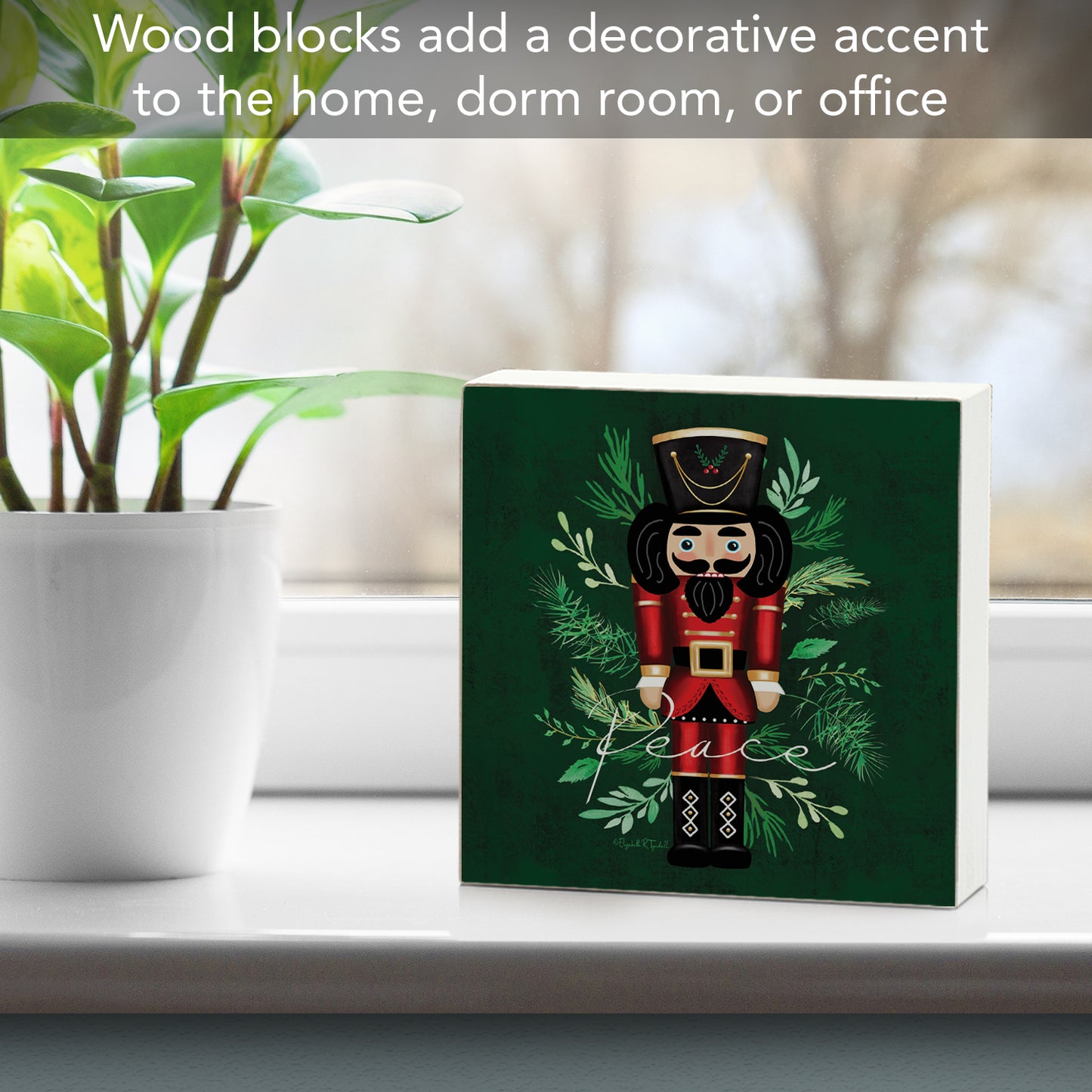 Highland Home Nutcracker Decorative Wooden Home Accent Sign for Desk Mantle or Shelf Made in the USA