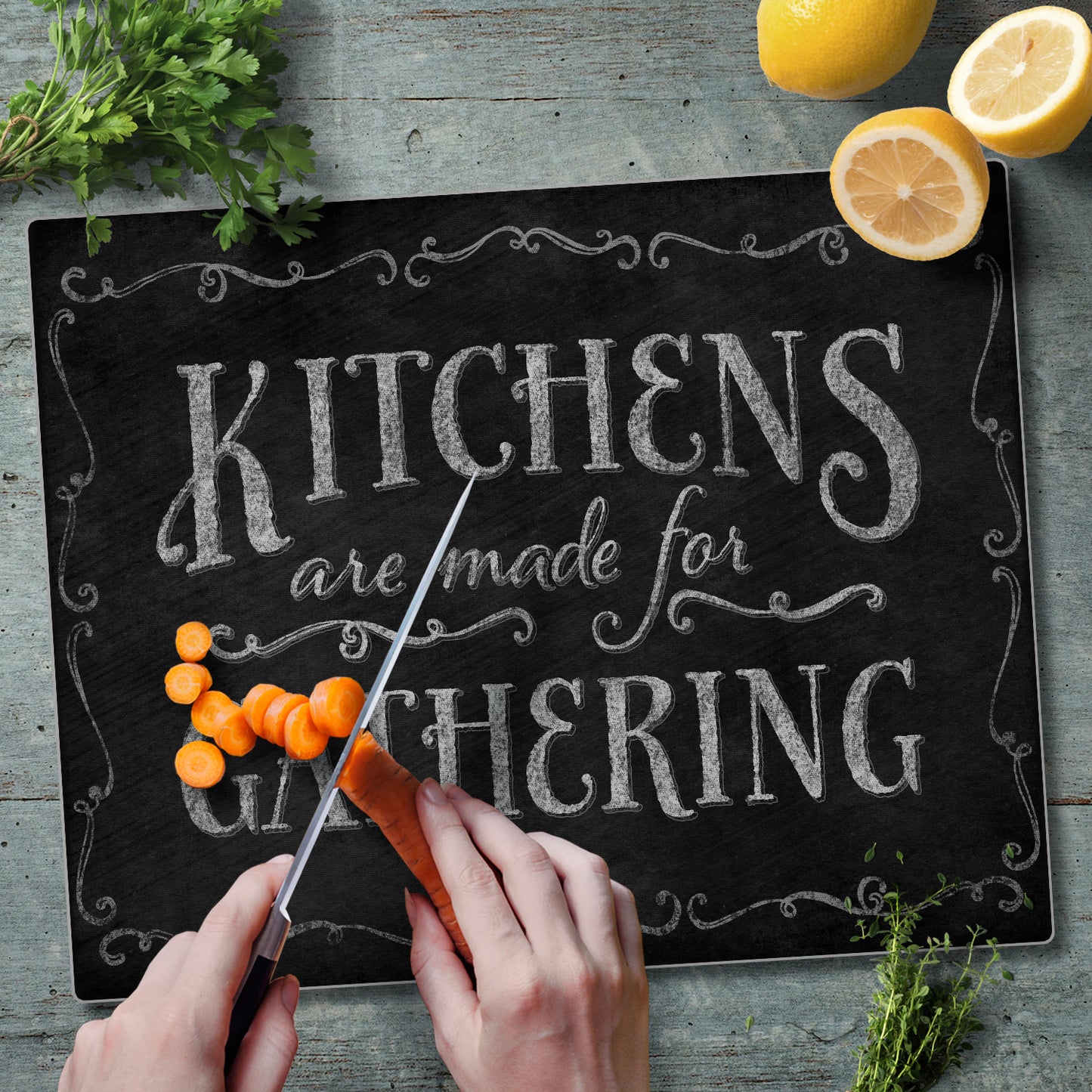 CounterArt Chalk It Up Kitchen 3mm Tempered Glass Cutting Board 15” x 12” Manufactured in the USA