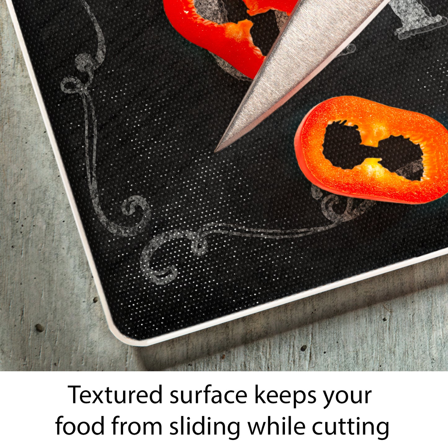 CounterArt Chalk It Up Kitchen 3mm Tempered Glass Cutting Board 15” x 12” Manufactured in the USA
