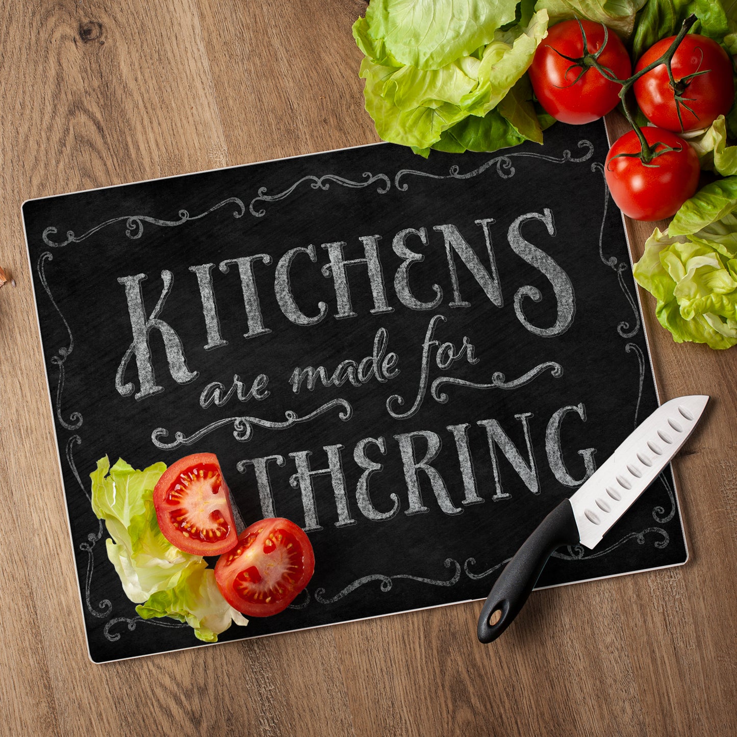 CounterArt Chalk It Up Kitchen 3mm Tempered Glass Cutting Board 15” x 12” Manufactured in the USA