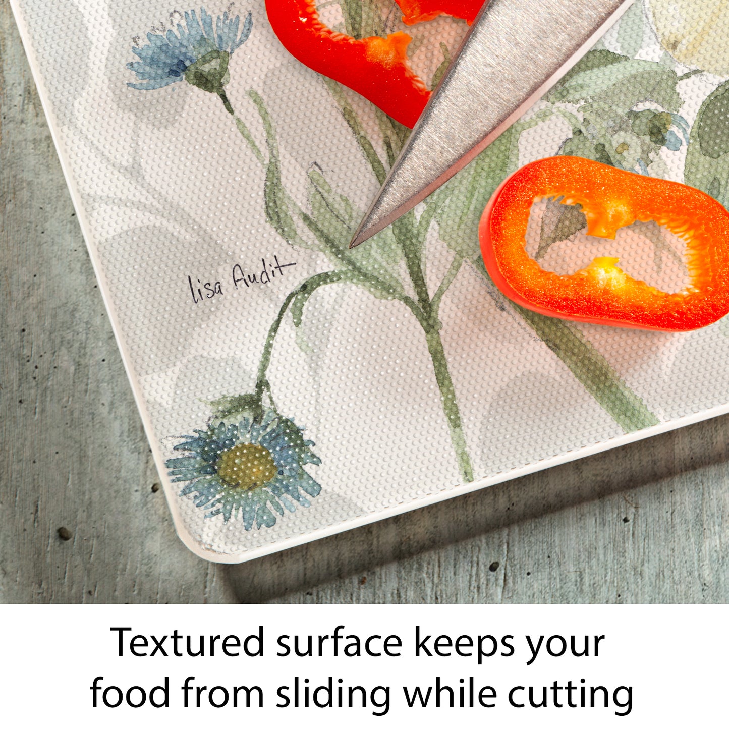 CounterArt Spring Meadow 3mm Tempered Glass Cutting Board 15” x 12” Manufactured in the USA