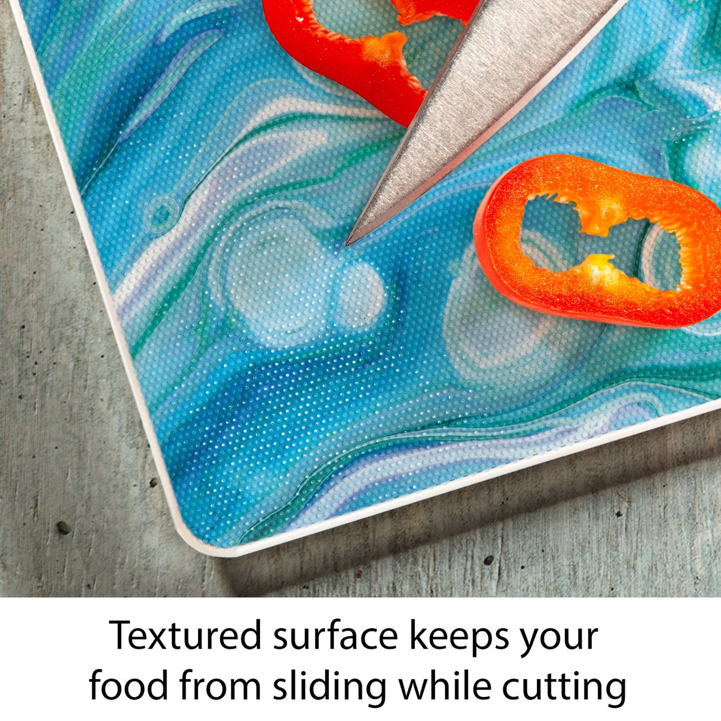 CounterArt Ocean Vibe 3mm Tempered Glass Cutting Board 15" x 12" Manufactured in the USA