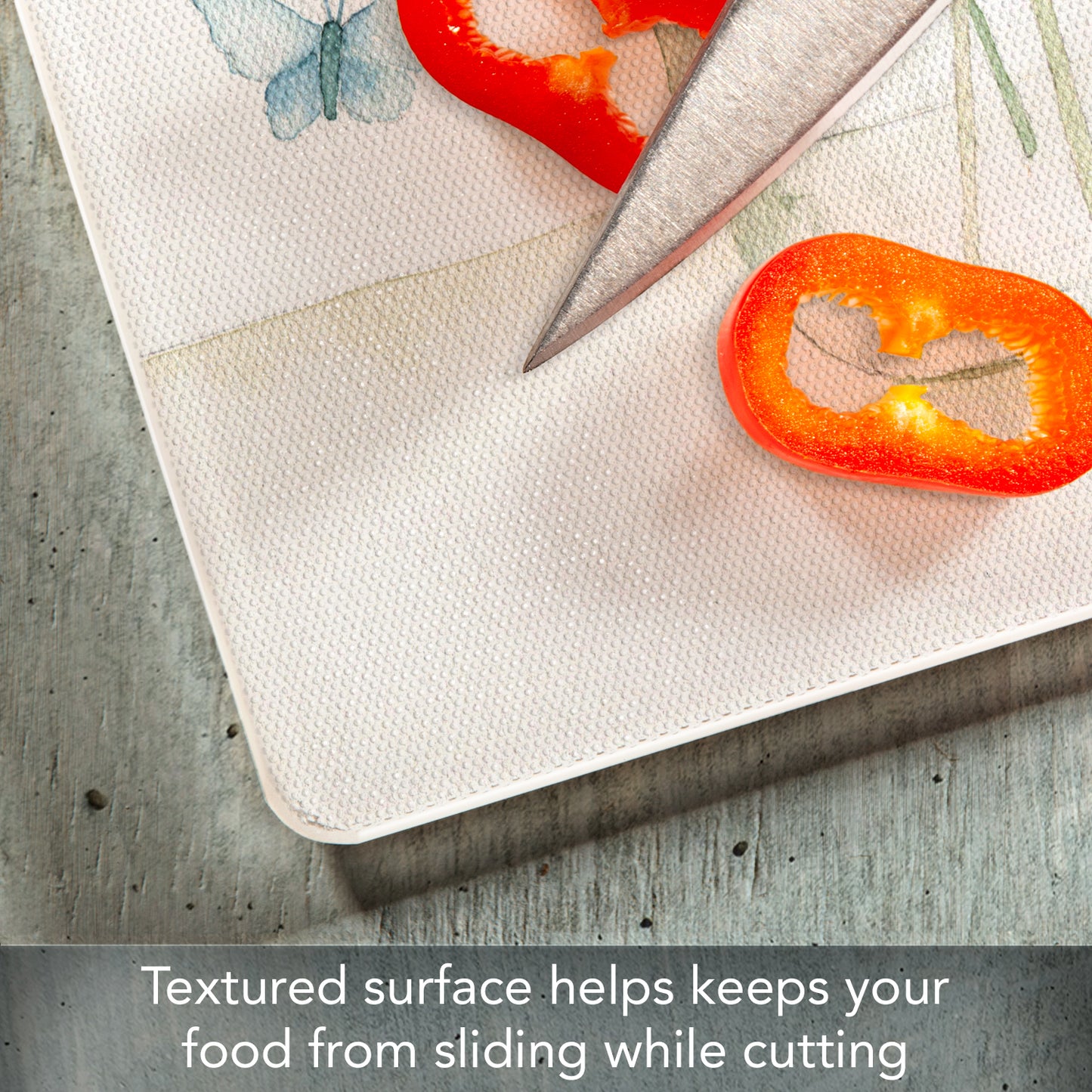 CounterArt Mason Jar Florals 3mm Tempered Glass Cutting Board Manufactured in the USA Serving Board Charcuterie Board Dishwasher Safe