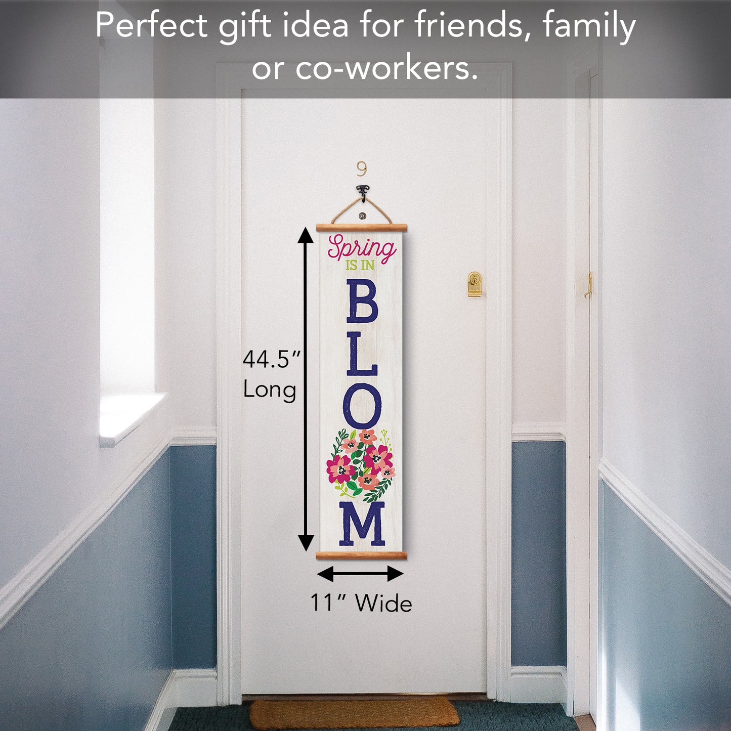 Highland Home Spring in Bloom Indoor/Outdoor Vinyl Hanging Entryway Sign Made in the USA Reusable Easy Wipes Clean Easy Storage