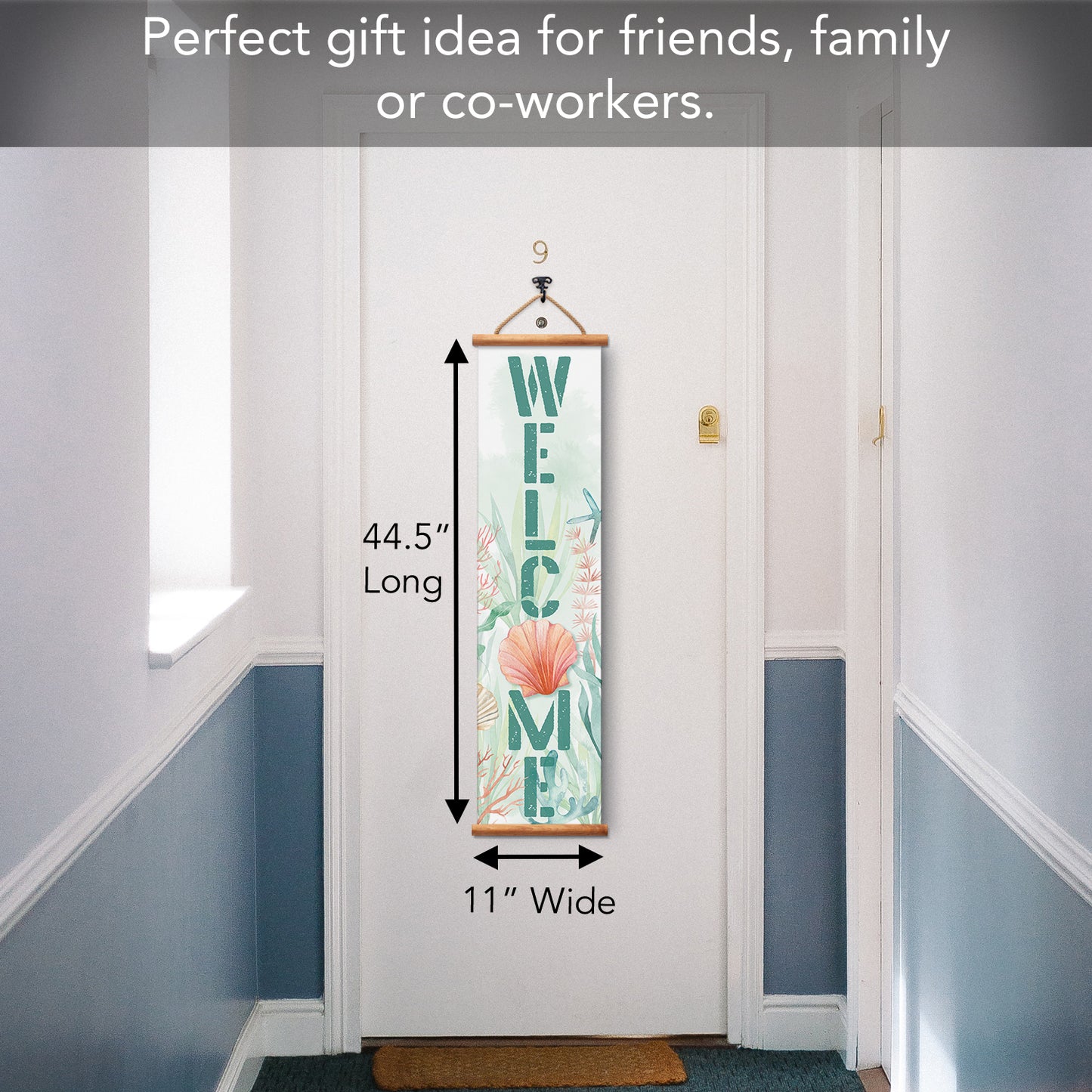 Highland Home Beach Welcome Indoor/Outdoor Vinyl Hanging Entryway Sign Made in the USA Reusable Easy Wipes Clean Easy Storage