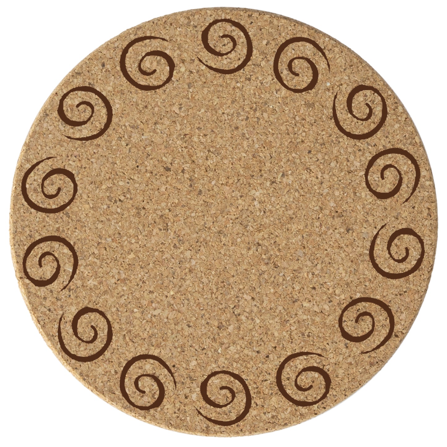 Thirstystone Swirls 8-Pack Thick Natural Cork Coasters Manufactured in The USA Eco-Friendly Absorbent Durable