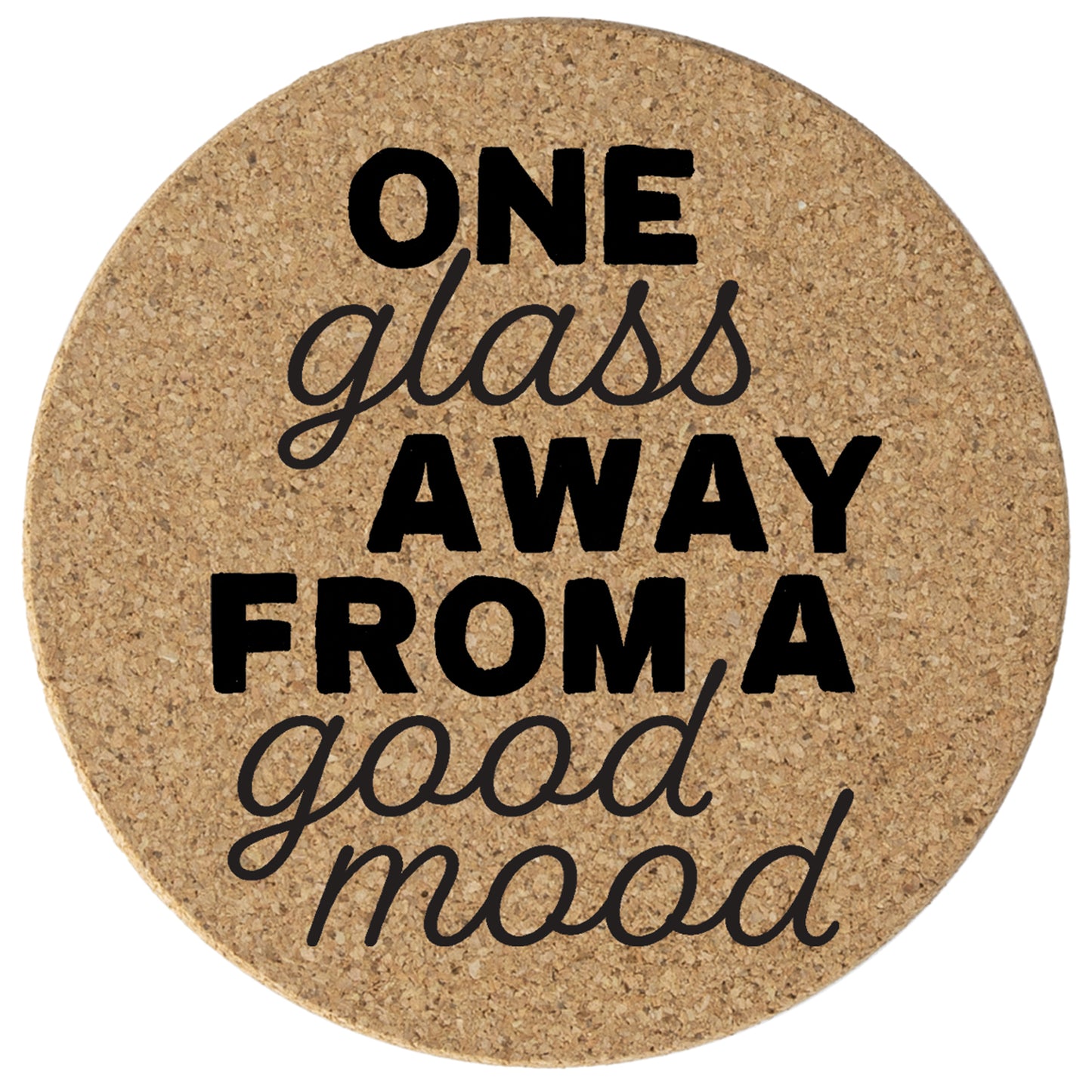 Thirstystone One Glass Away 8-Pack Thick Natural Cork Coasters Manufactured in The USA Eco-Friendly Absorbent Durable