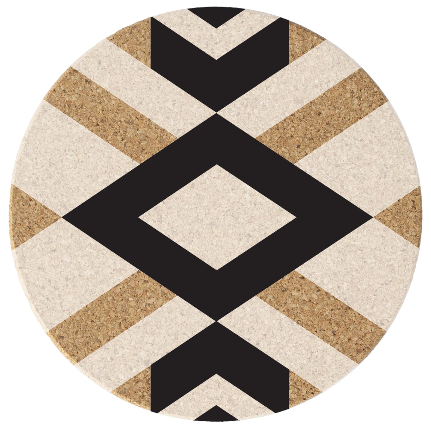 Thirstystone Aztec 8-Pack Thick Natural Cork Coasters Manufactured in The USA Eco-Friendly Absorbent Durable