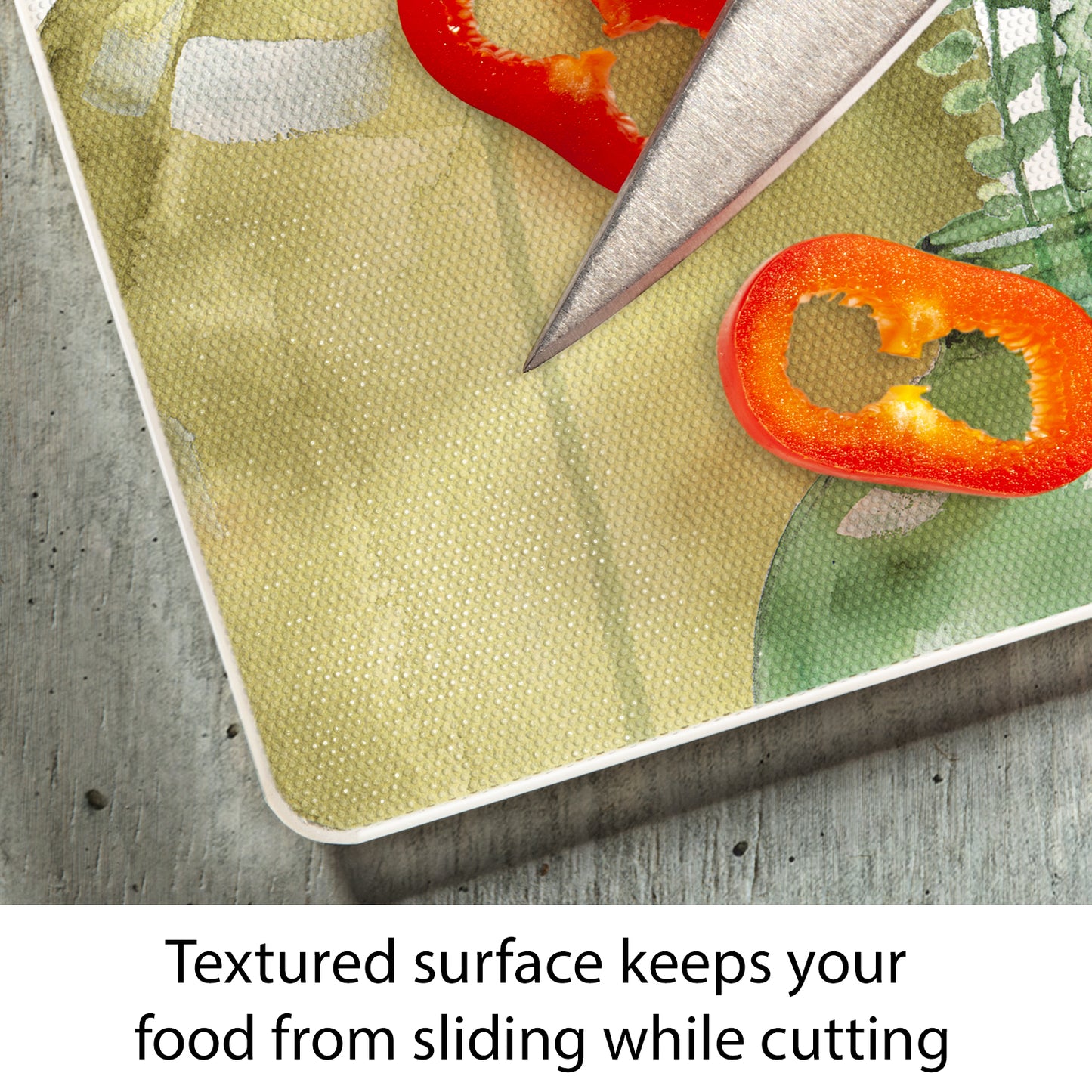 CounterArt Greenery 3mm Tempered Glass Cutting Board 10” x 8” Manufactured in the USA