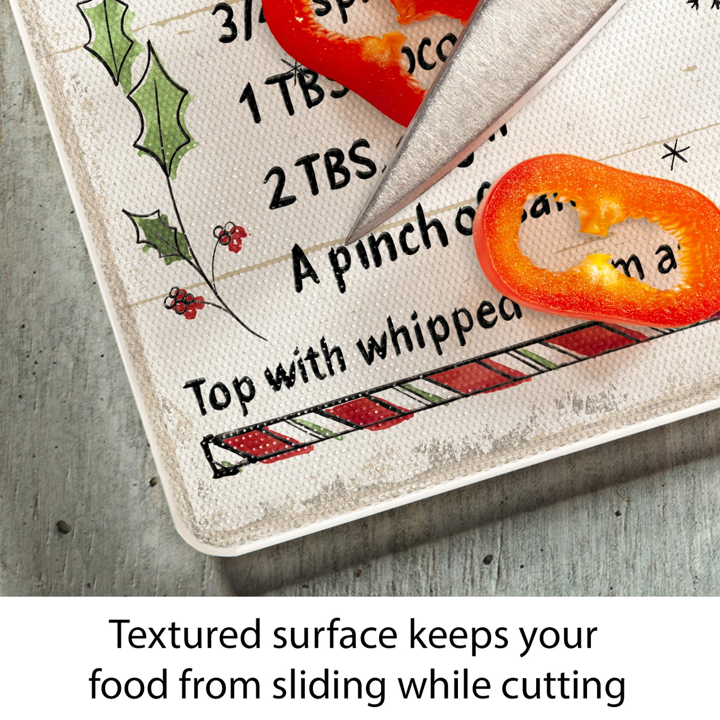 CounterArt Hot Cocoa Treat 3mm Tempered Glass Cutting Board 10” x 8” Manufactured in the USA