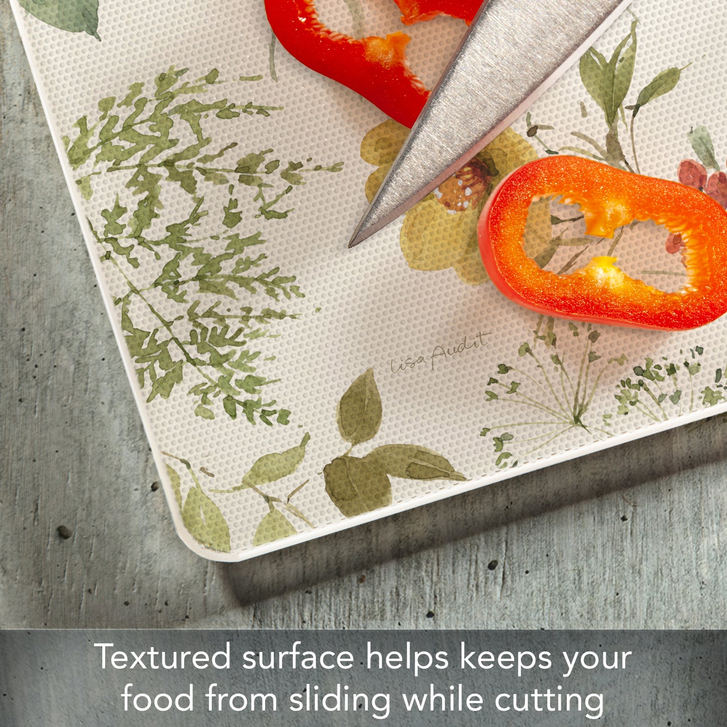 CounterArt Blessed by Nature 3mm Tempered Glass Cutting Board 10" x 8" Manufactured in the USA