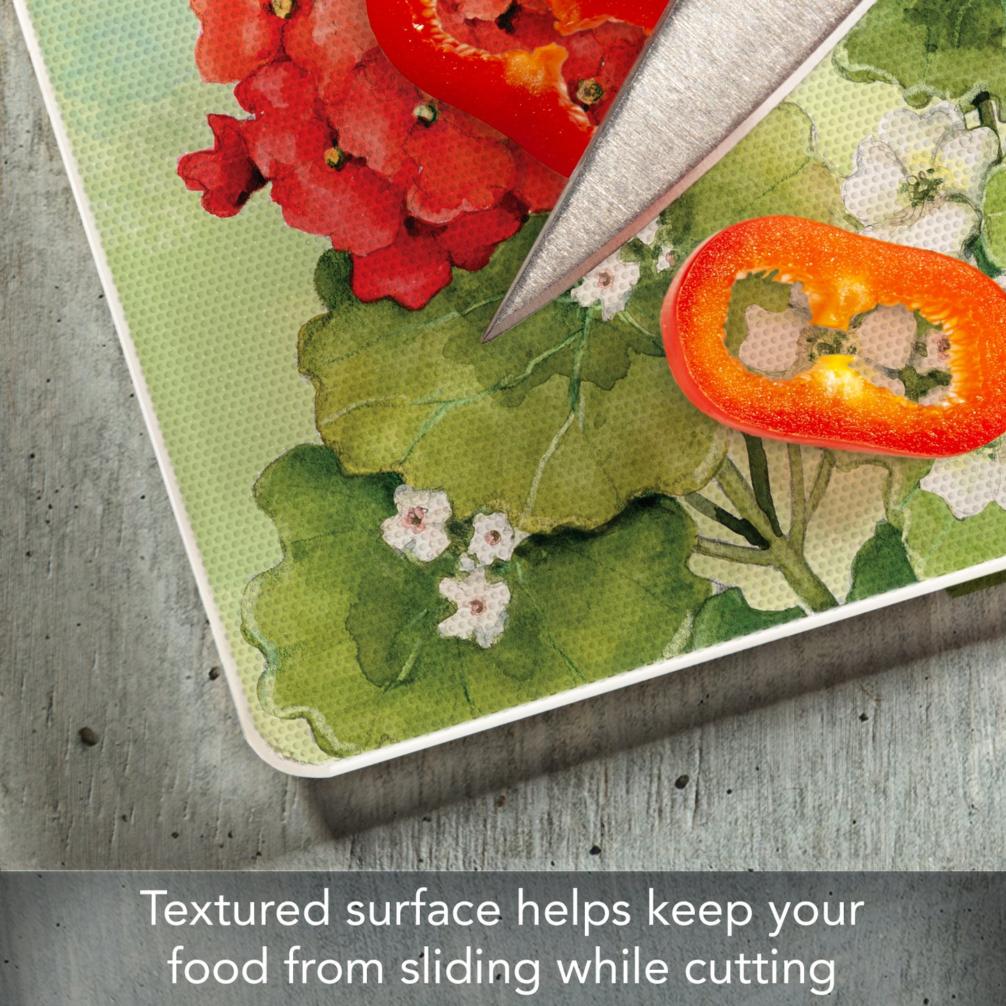 CounterArt Nature's Grace 3mm Tempered Glass Cutting Board 10” x 8” Manufactured in the USA