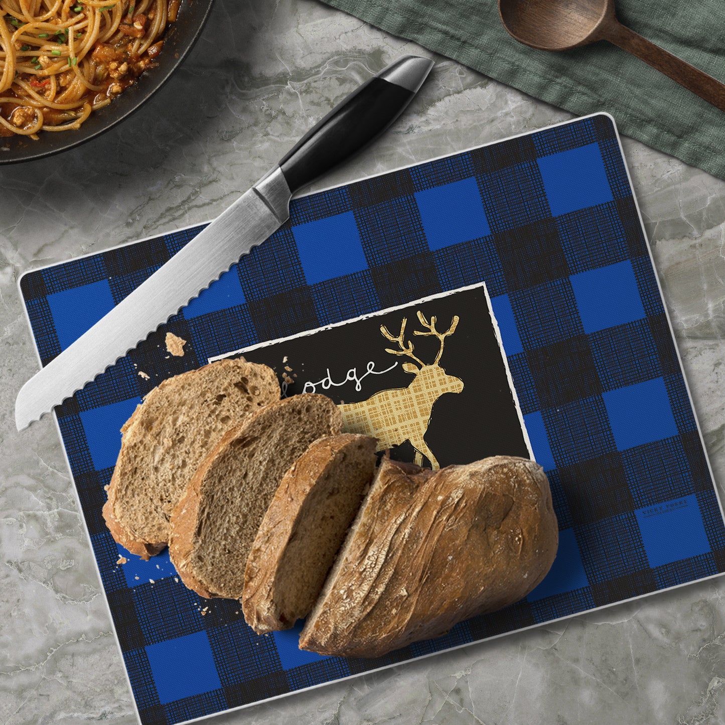 CounterArt Lodge Life 3mm Tempered Glass Cutting Board 10” x 8” Manufactured in the USA