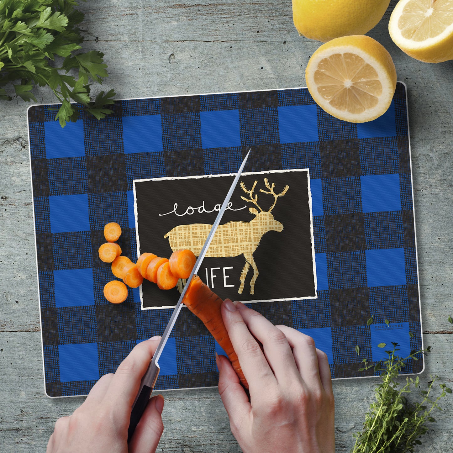 CounterArt Lodge Life 3mm Tempered Glass Cutting Board 10” x 8” Manufactured in the USA
