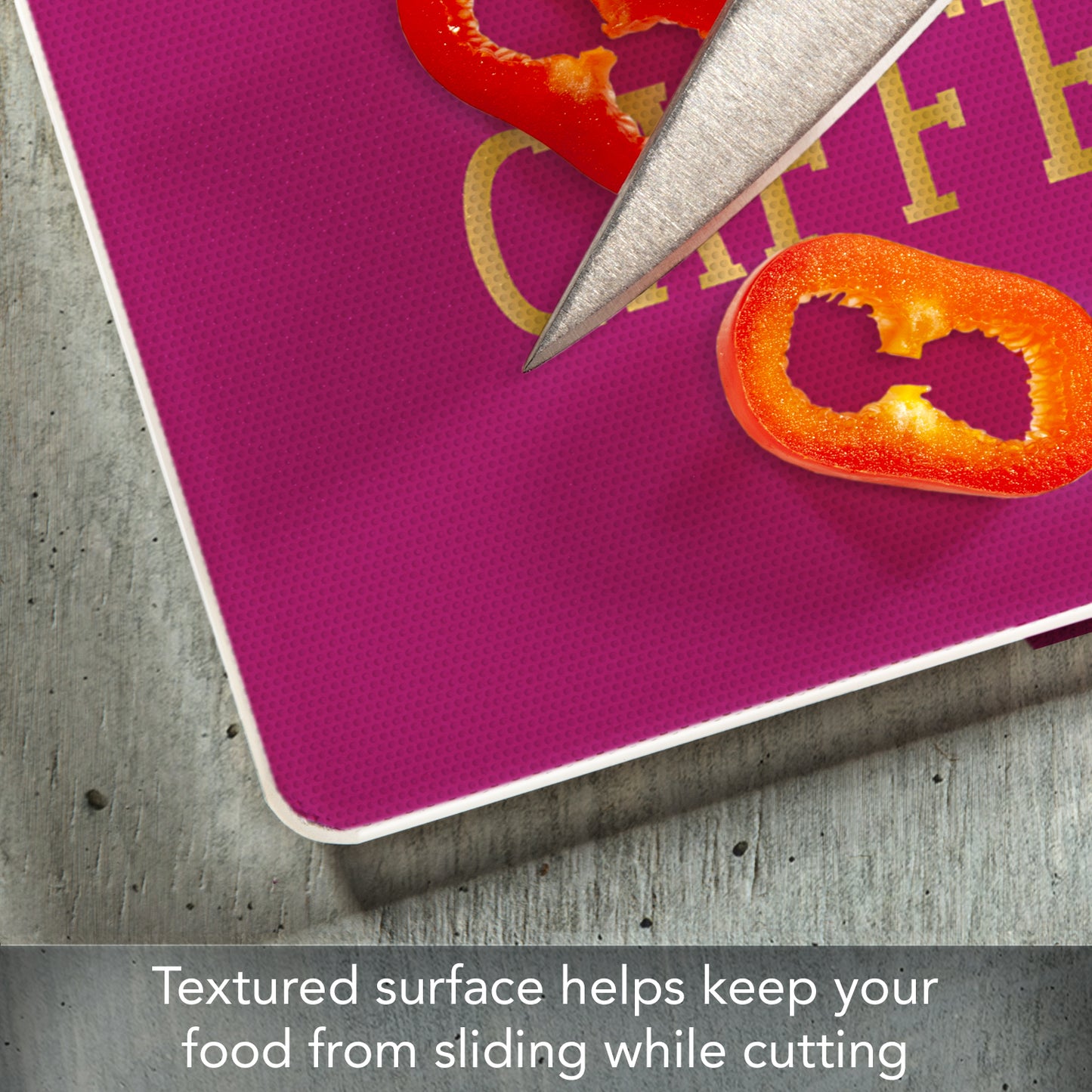 CounterArt Classy & Caffeinated 3mm Tempered Glass Cutting Board 10” x 8” Manufactured in the USA