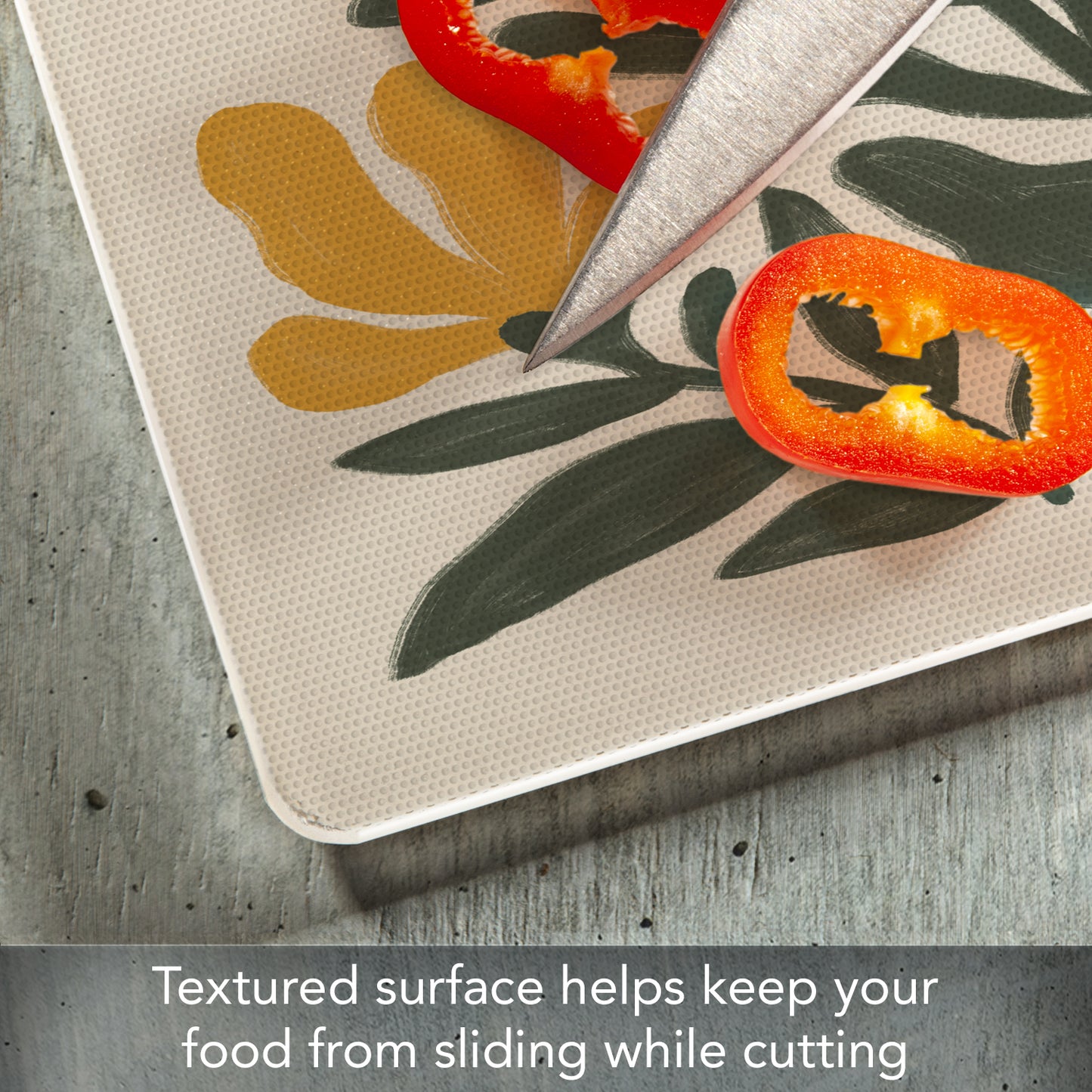 CounterArt Yellow Petals 3mm Tempered Glass Cutting Board 10” x 8” Manufactured in the USA