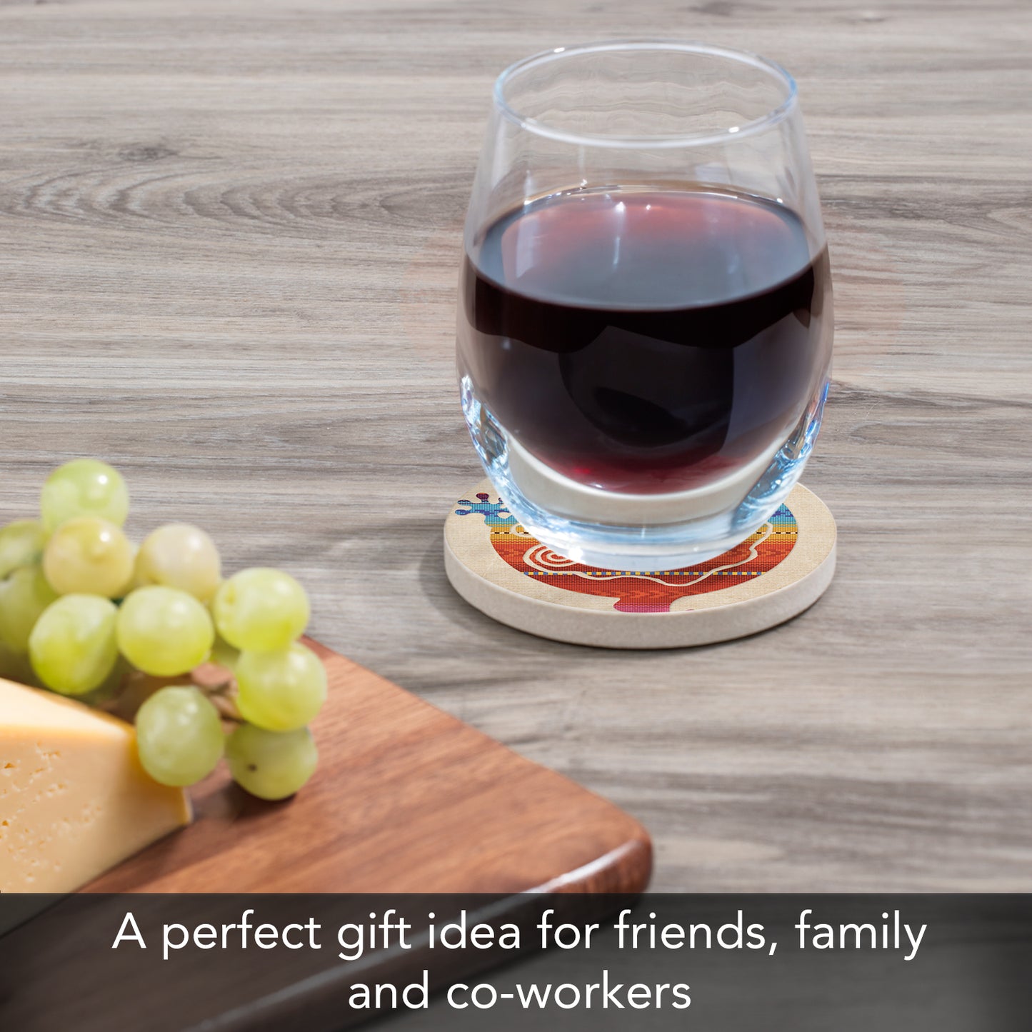 Southwest Gecko Single Natural Sandstone Coaster 4" Round Create Your Own Set